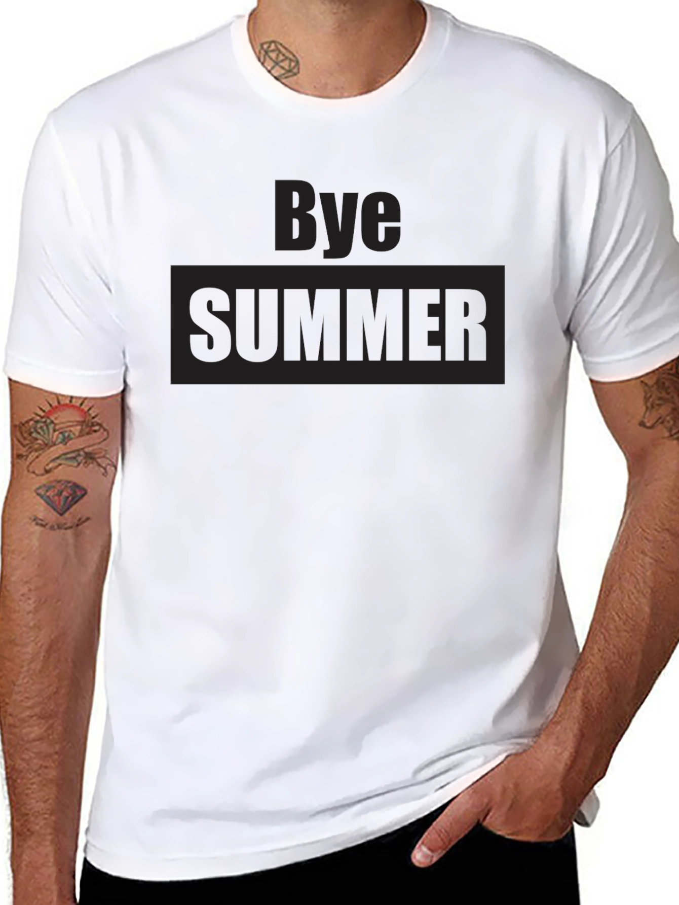 Bye Summer Graphic T-Shirt - Casual Mens Tee