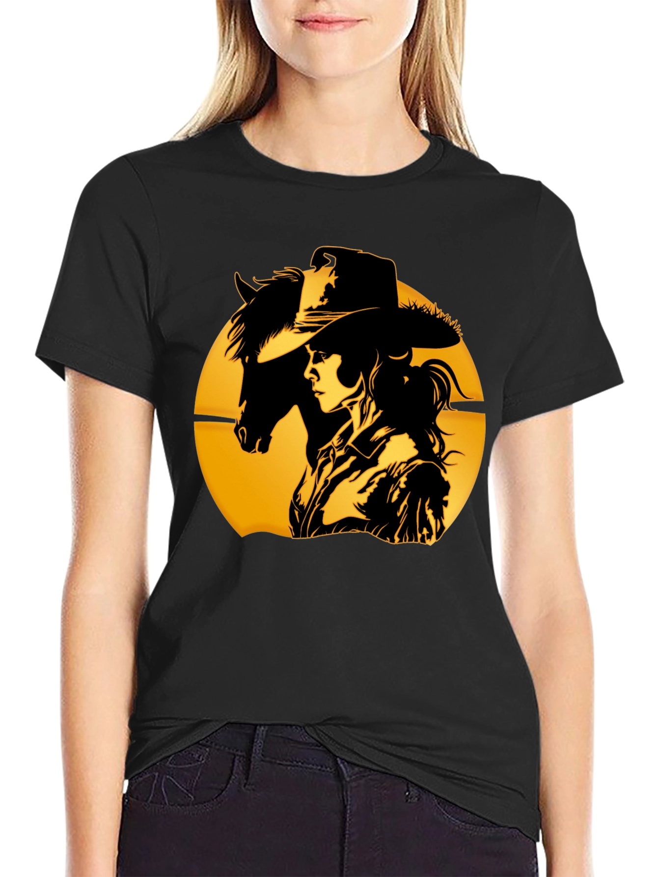 Cowgirl & Horse T-Shirt - Western Graphic Tee