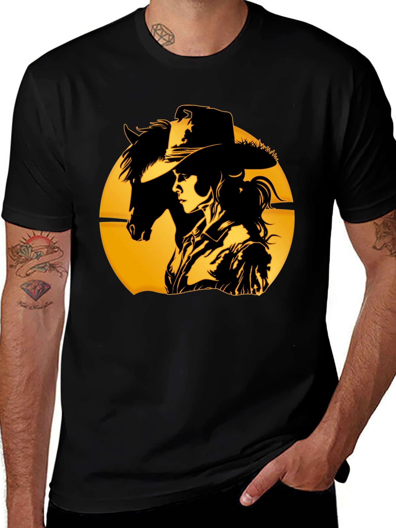 Cowgirl & Horse T-Shirt - Western Graphic Tee