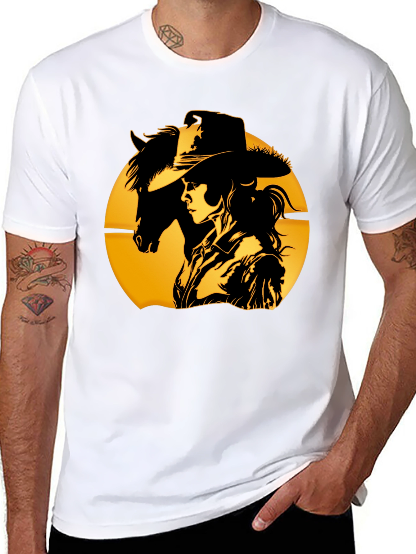 Cowgirl & Horse T-Shirt - Western Graphic Tee
