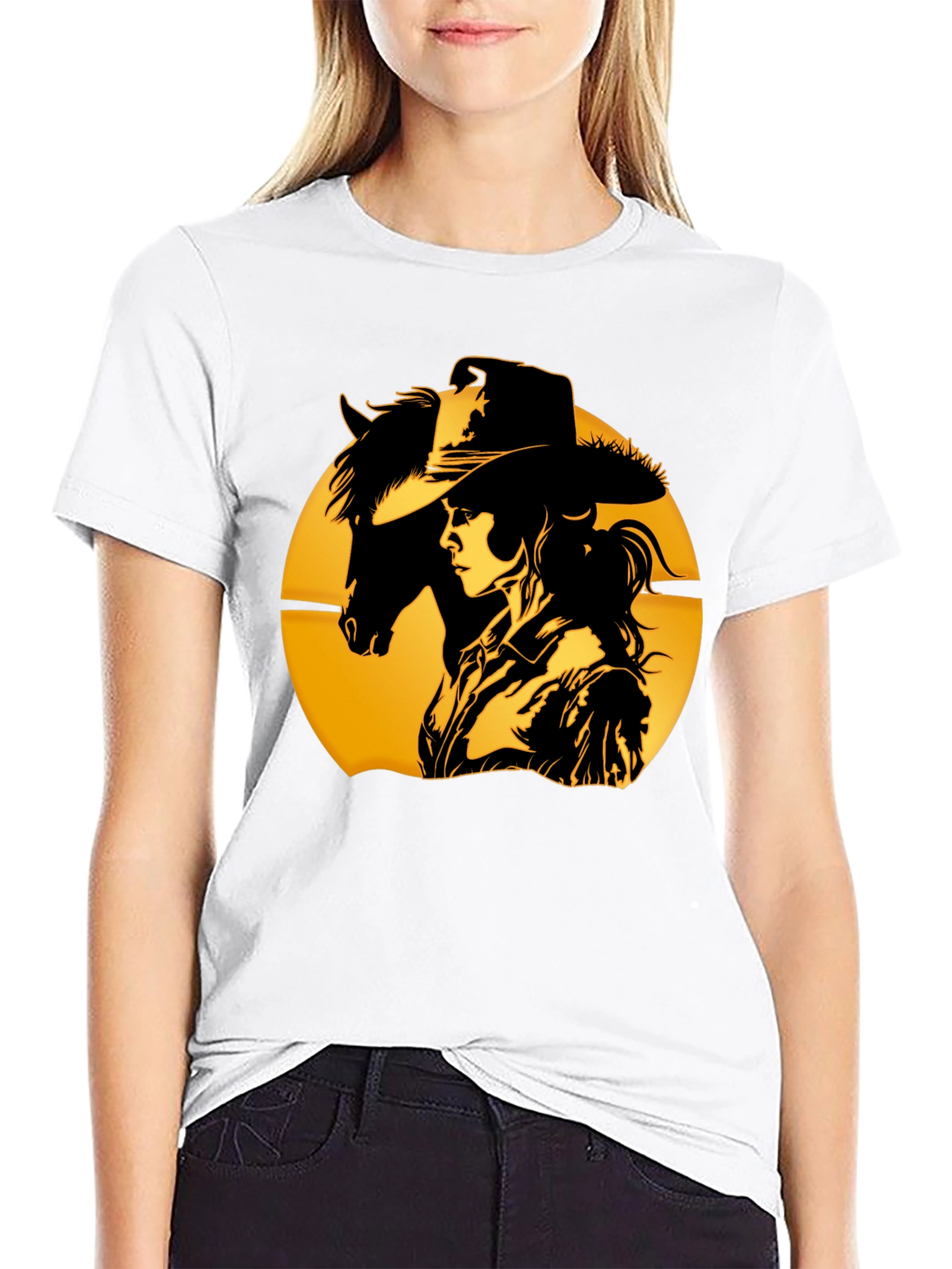 Cowgirl & Horse T-Shirt - Western Graphic Tee