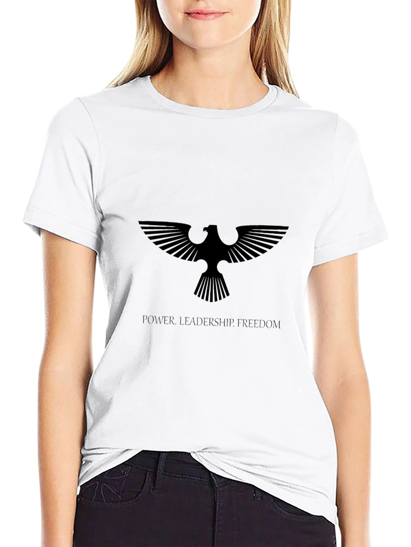 Eagle Emblem Black T-Shirt - Power Leadership Freedom
