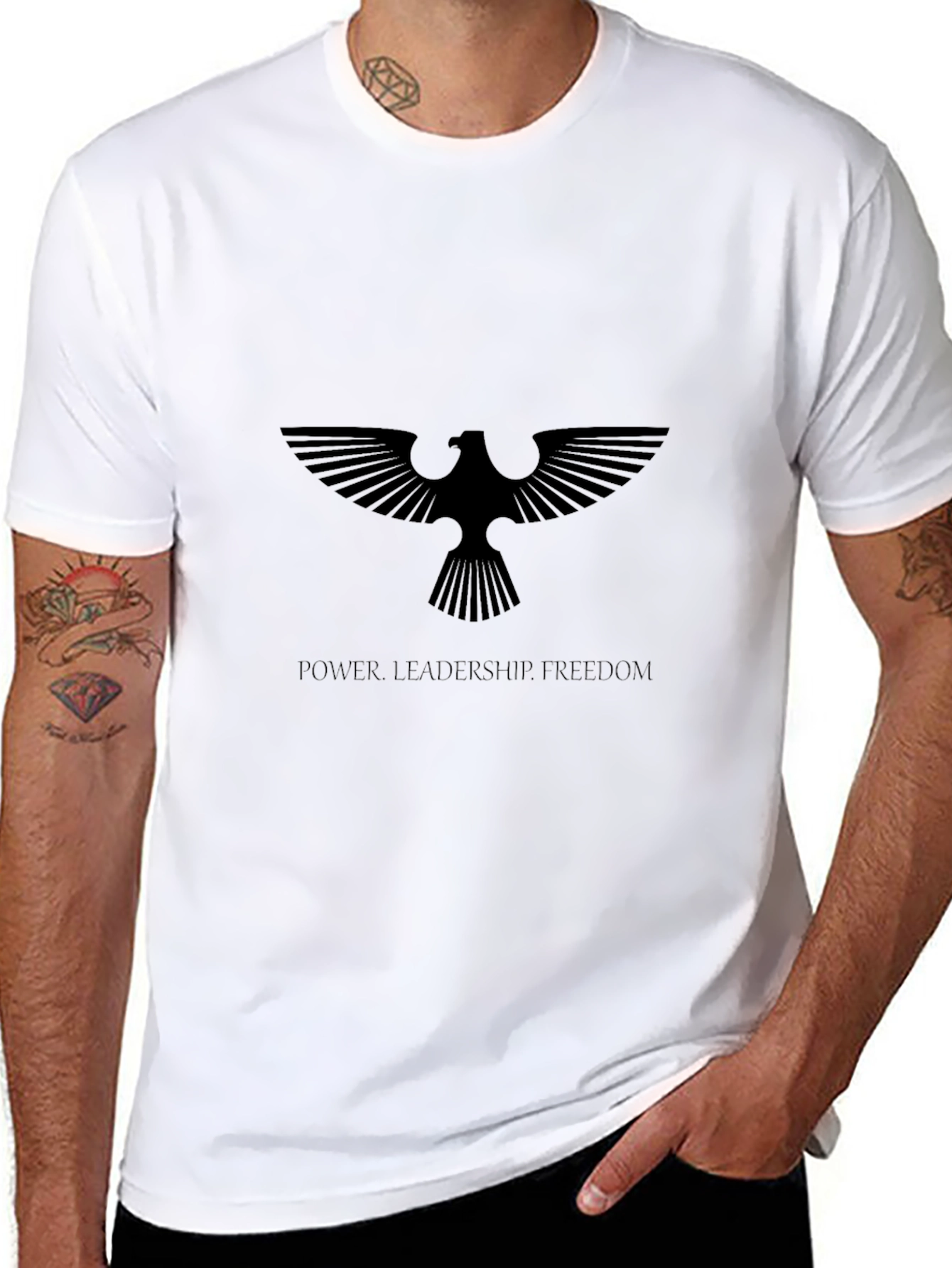 Eagle Emblem Black T-Shirt - Power Leadership Freedom