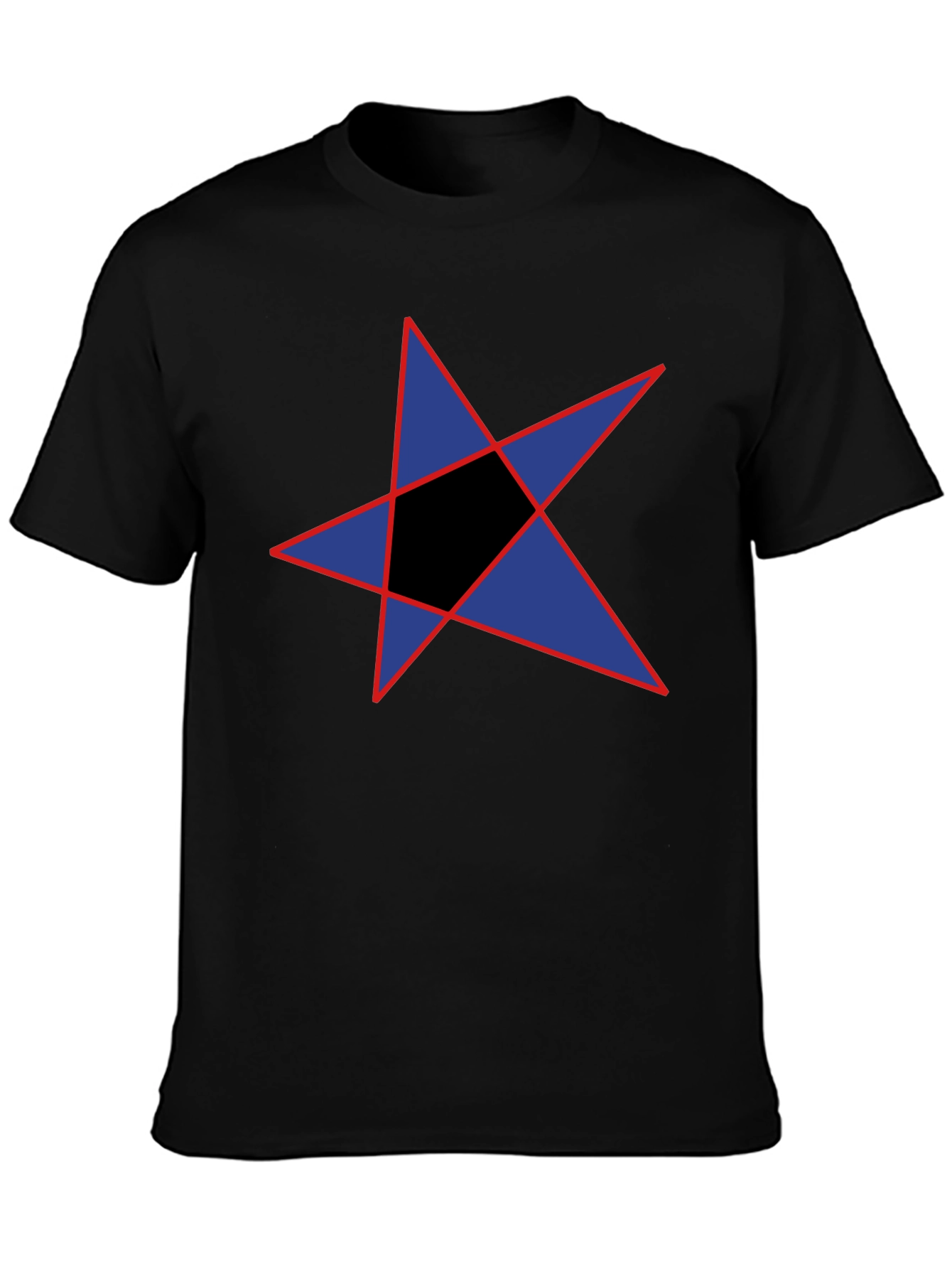 Abstract Star Graphic Black T-Shirt