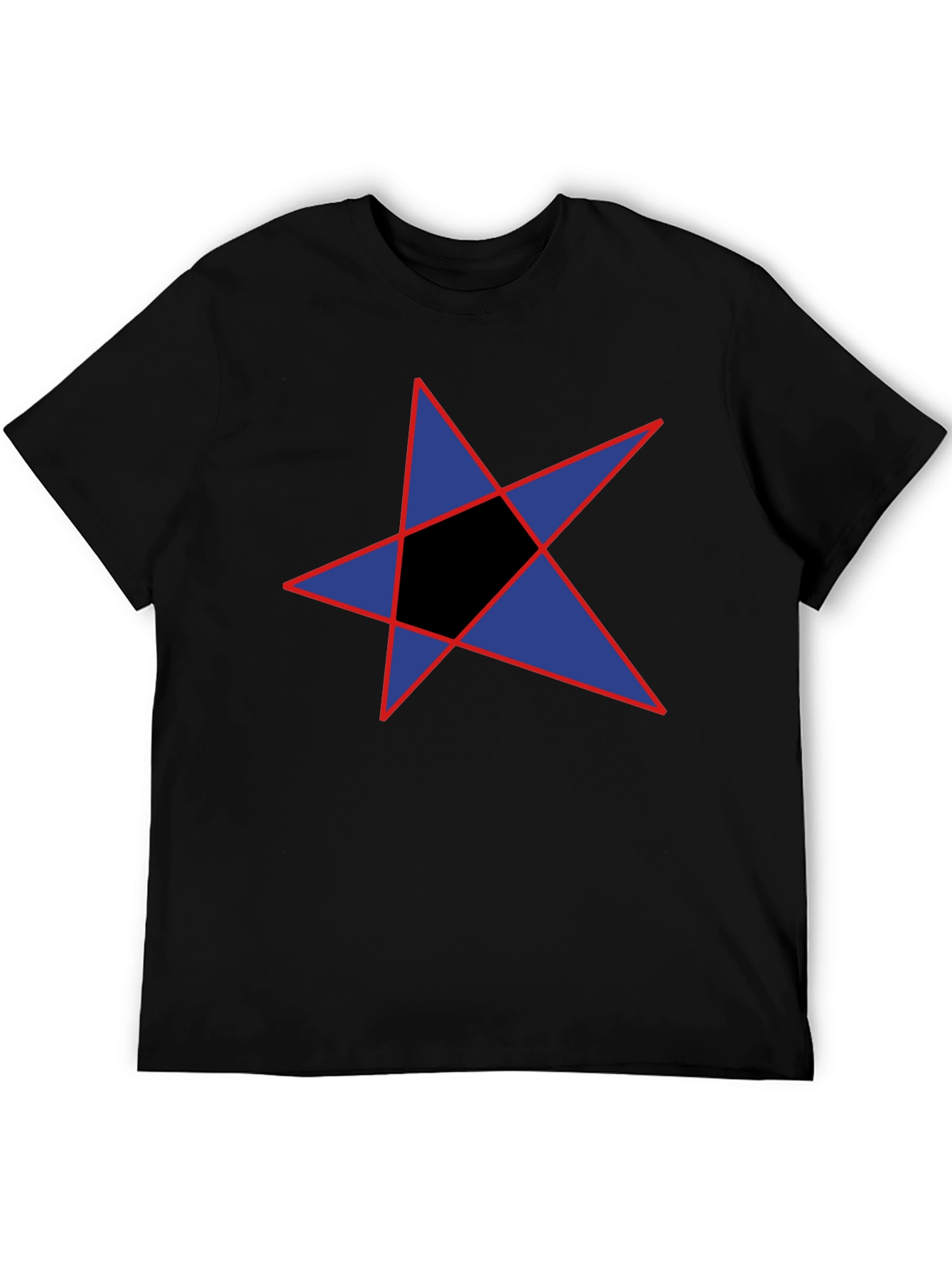 Abstract Star Graphic Black T-Shirt