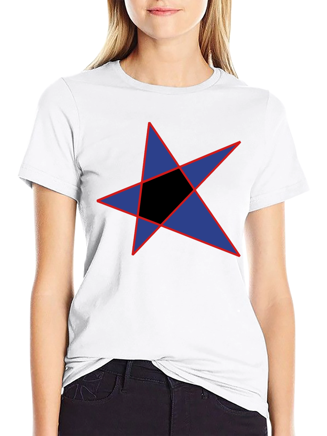 Abstract Star Graphic Black T-Shirt