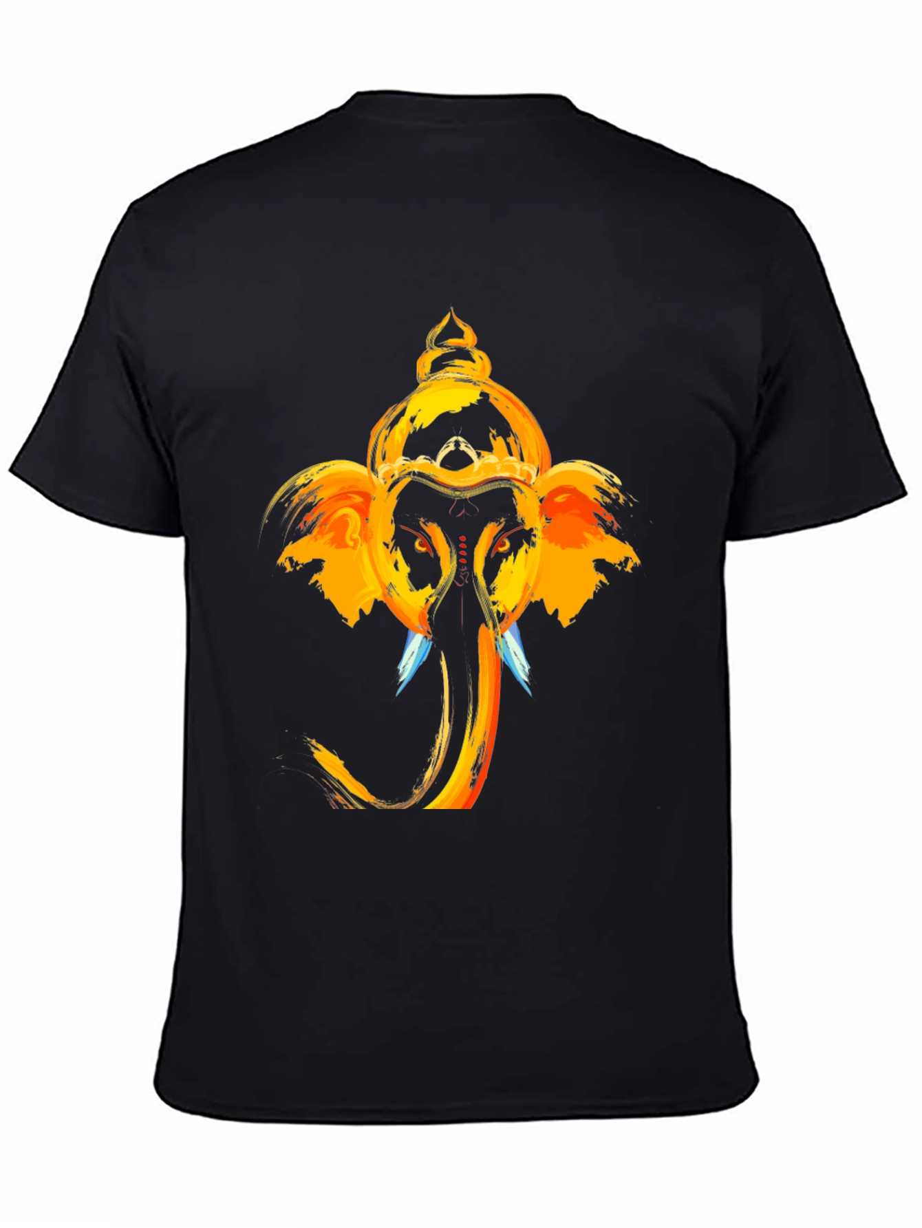 Ganesh Graphic Tee - Black Cotton Blend