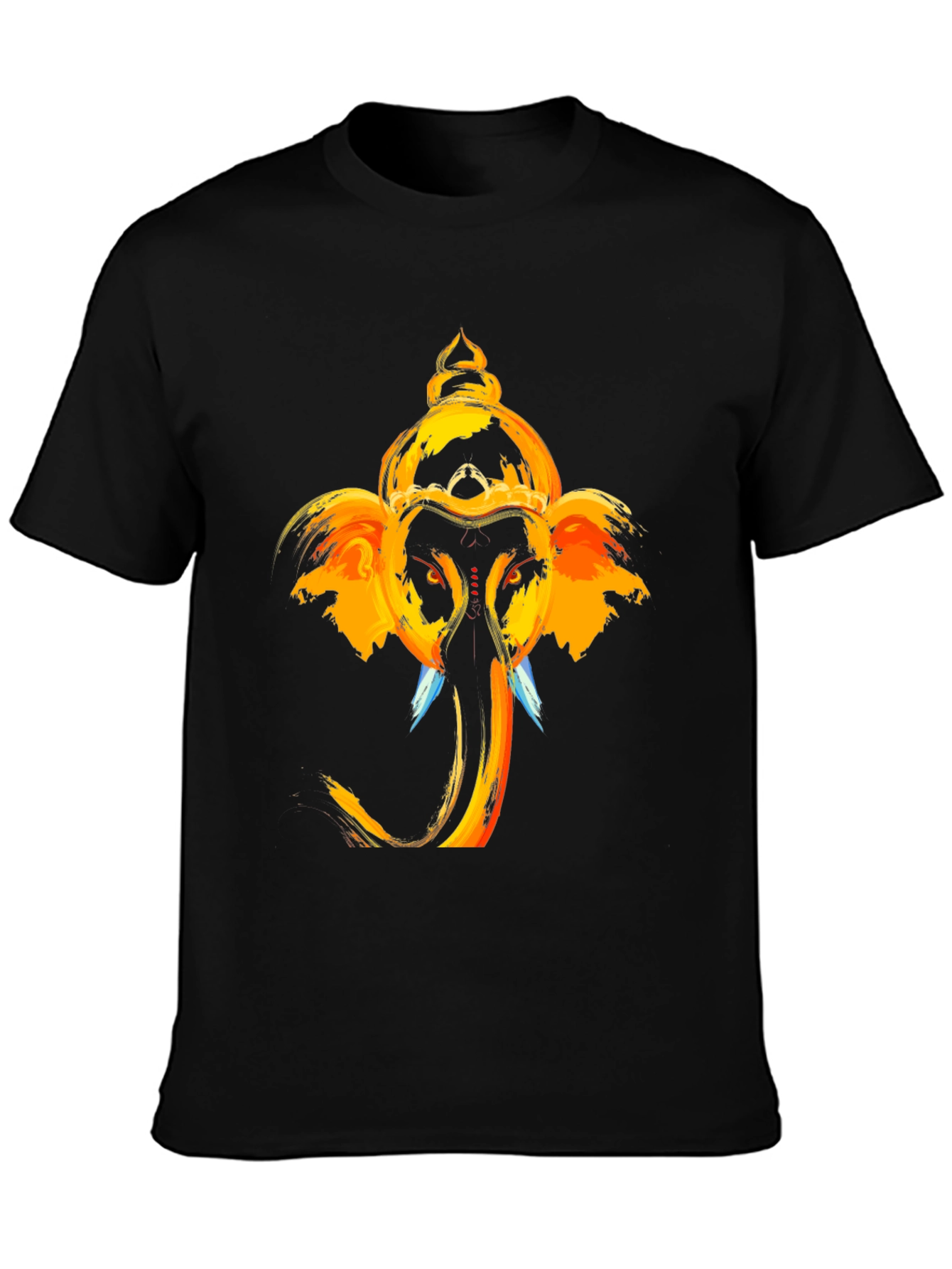 Ganesh Graphic Tee - Black Cotton Blend