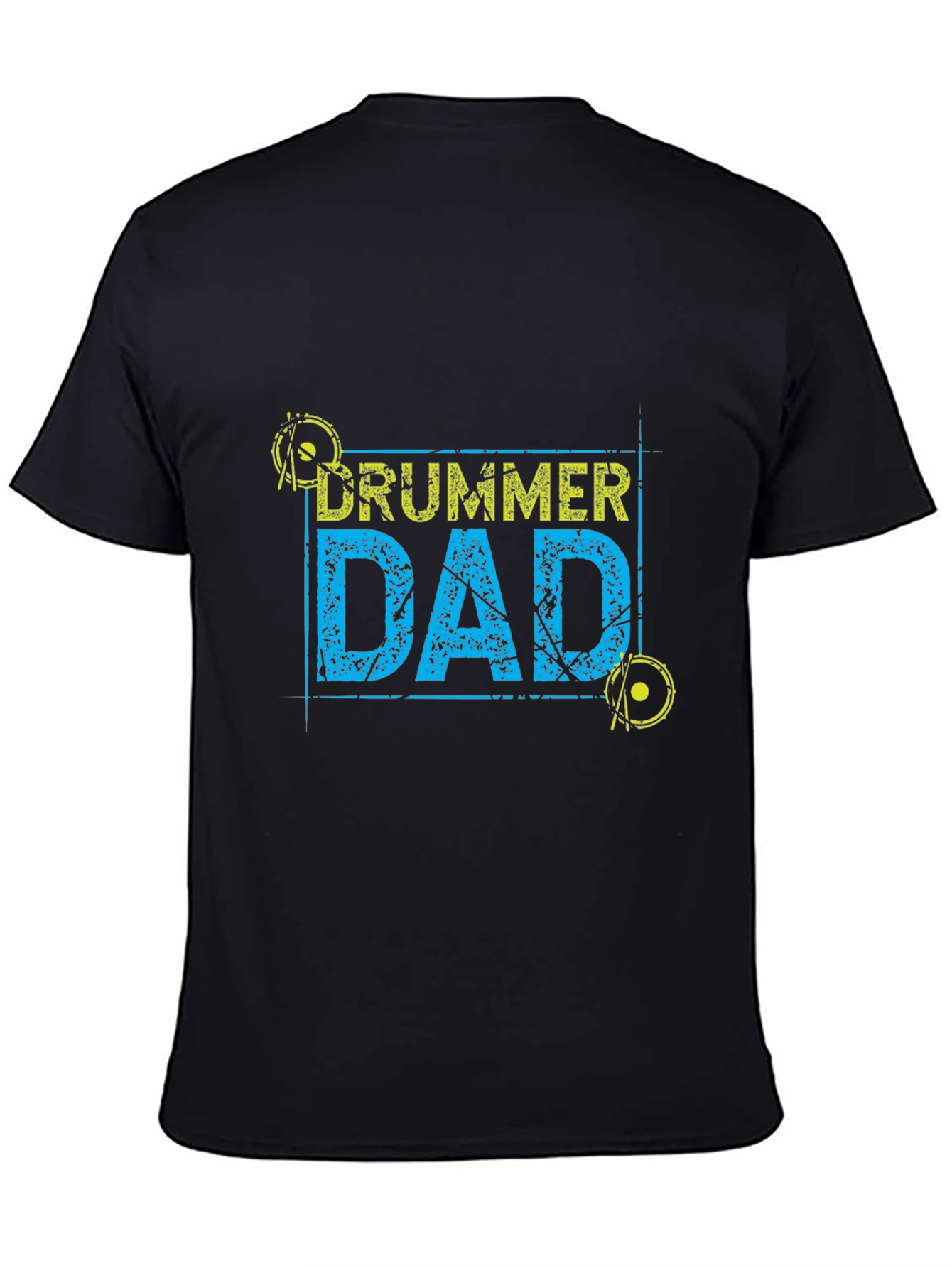 Drummer Dad Graphic T-Shirt - Black Casual Tee