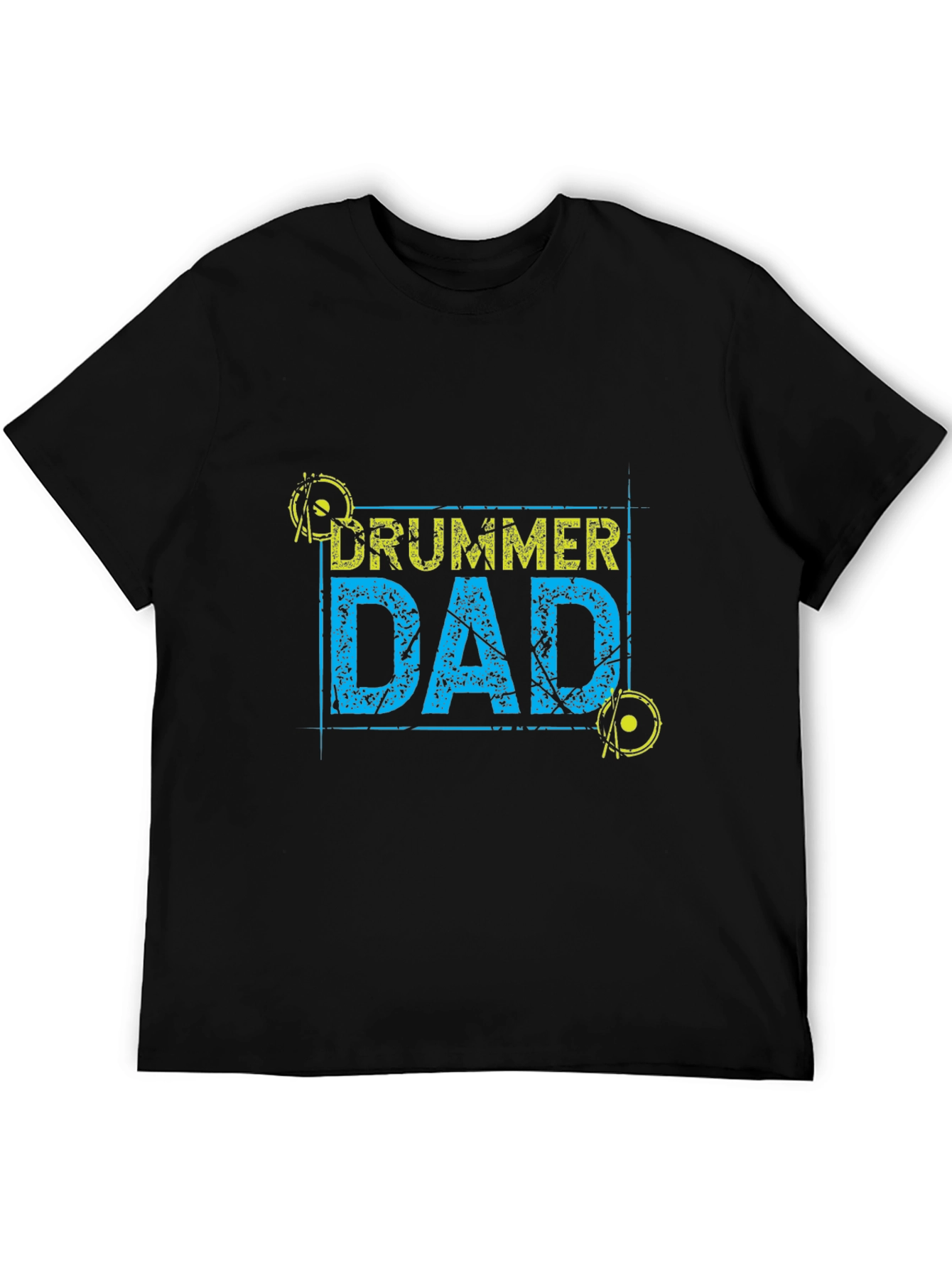 Drummer Dad Graphic T-Shirt - Black Casual Tee