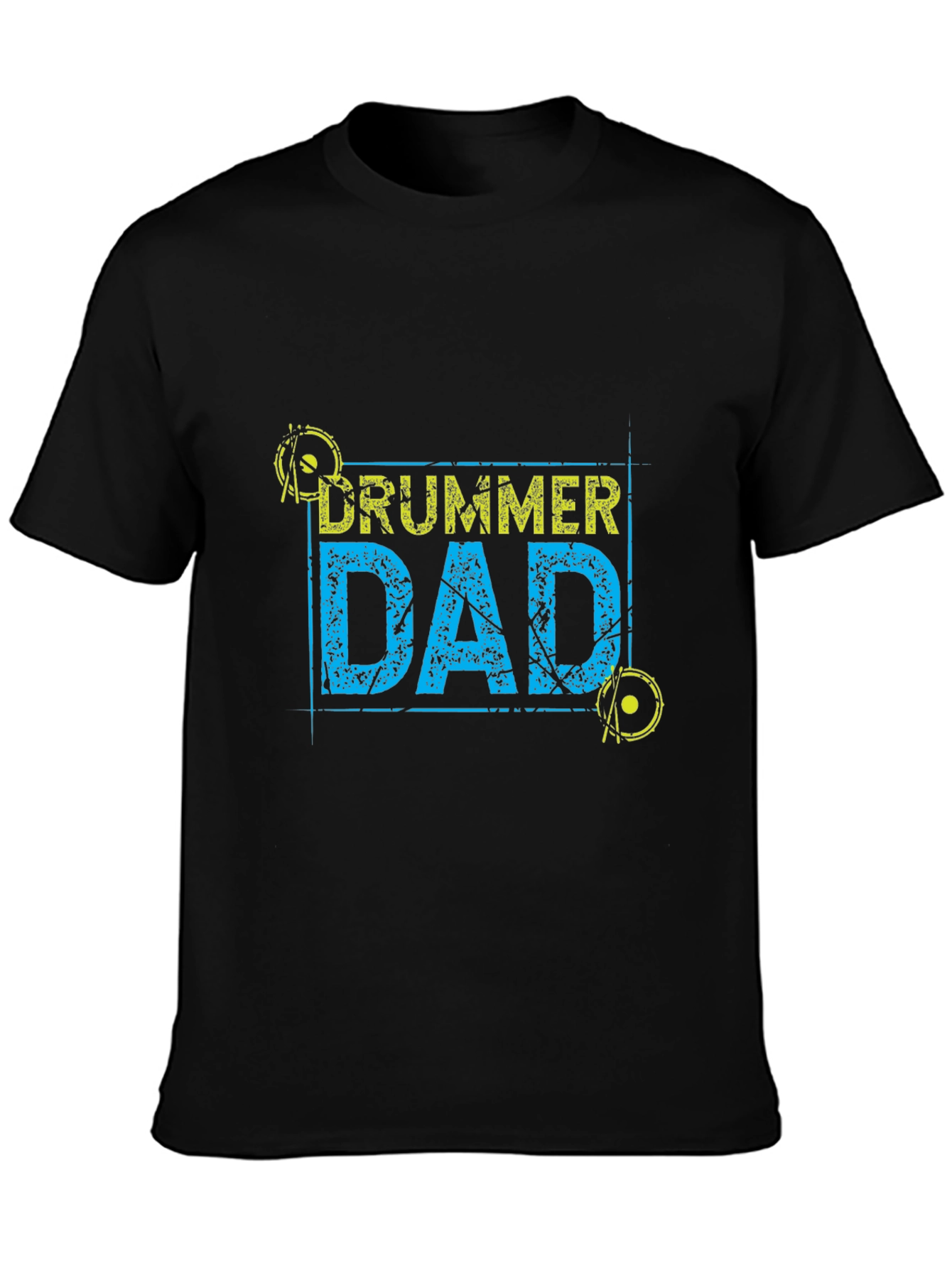 Drummer Dad Graphic T-Shirt - Black Casual Tee