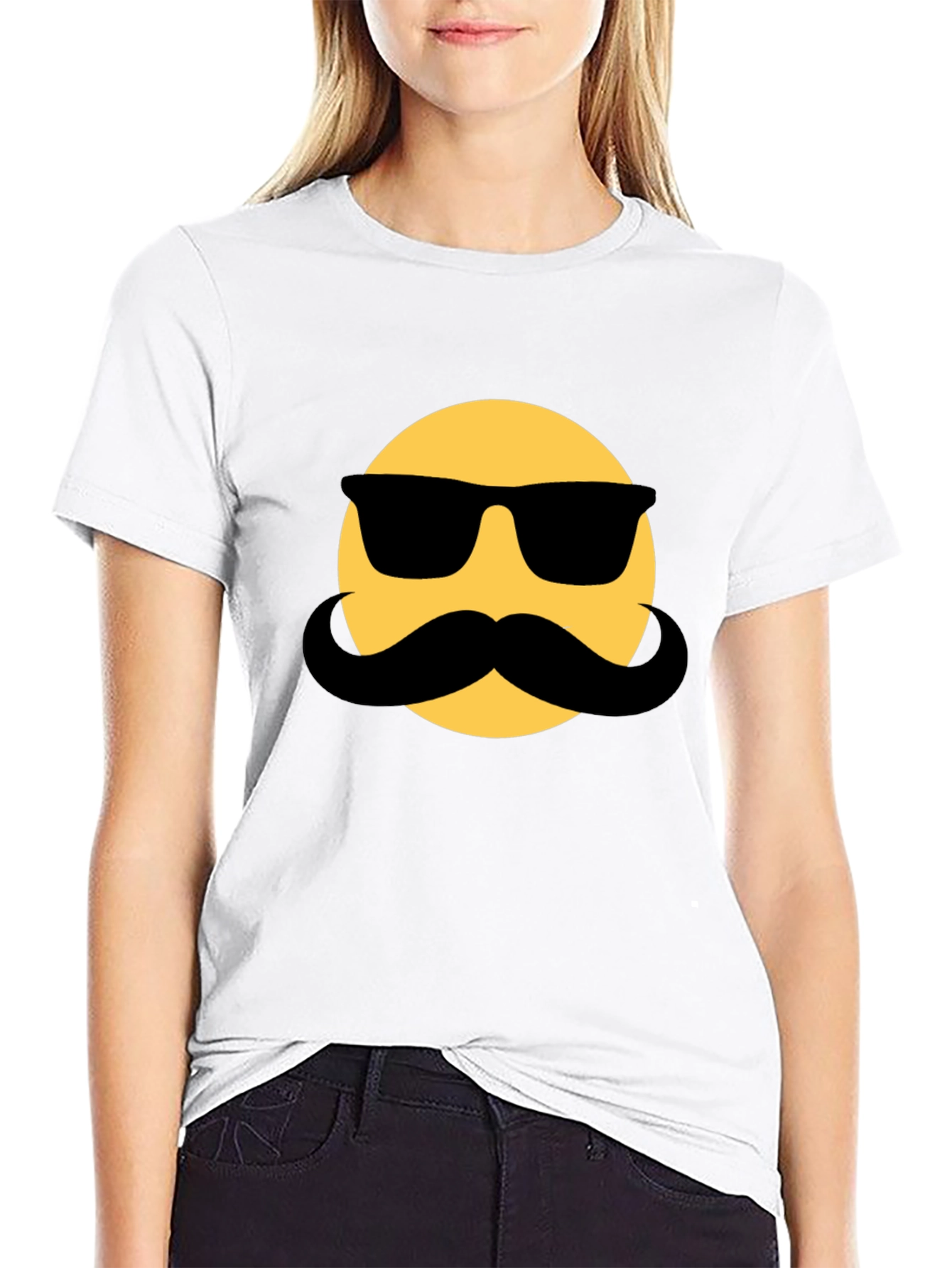 Cool Dude Emoji T-Shirt - Black Cotton Blend