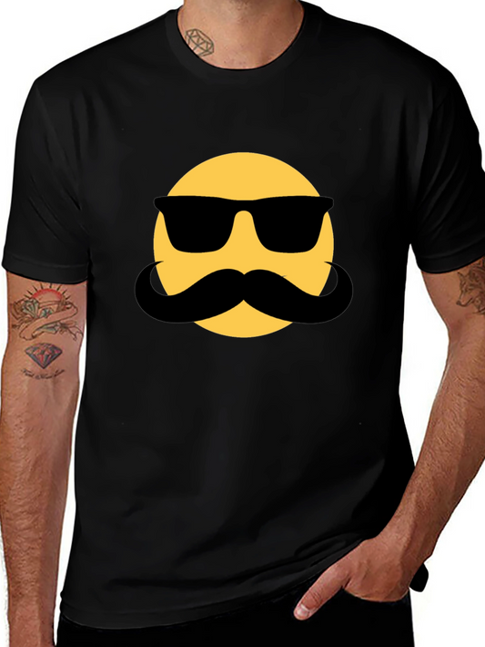 Cool Dude Emoji T-Shirt - Black Cotton Blend