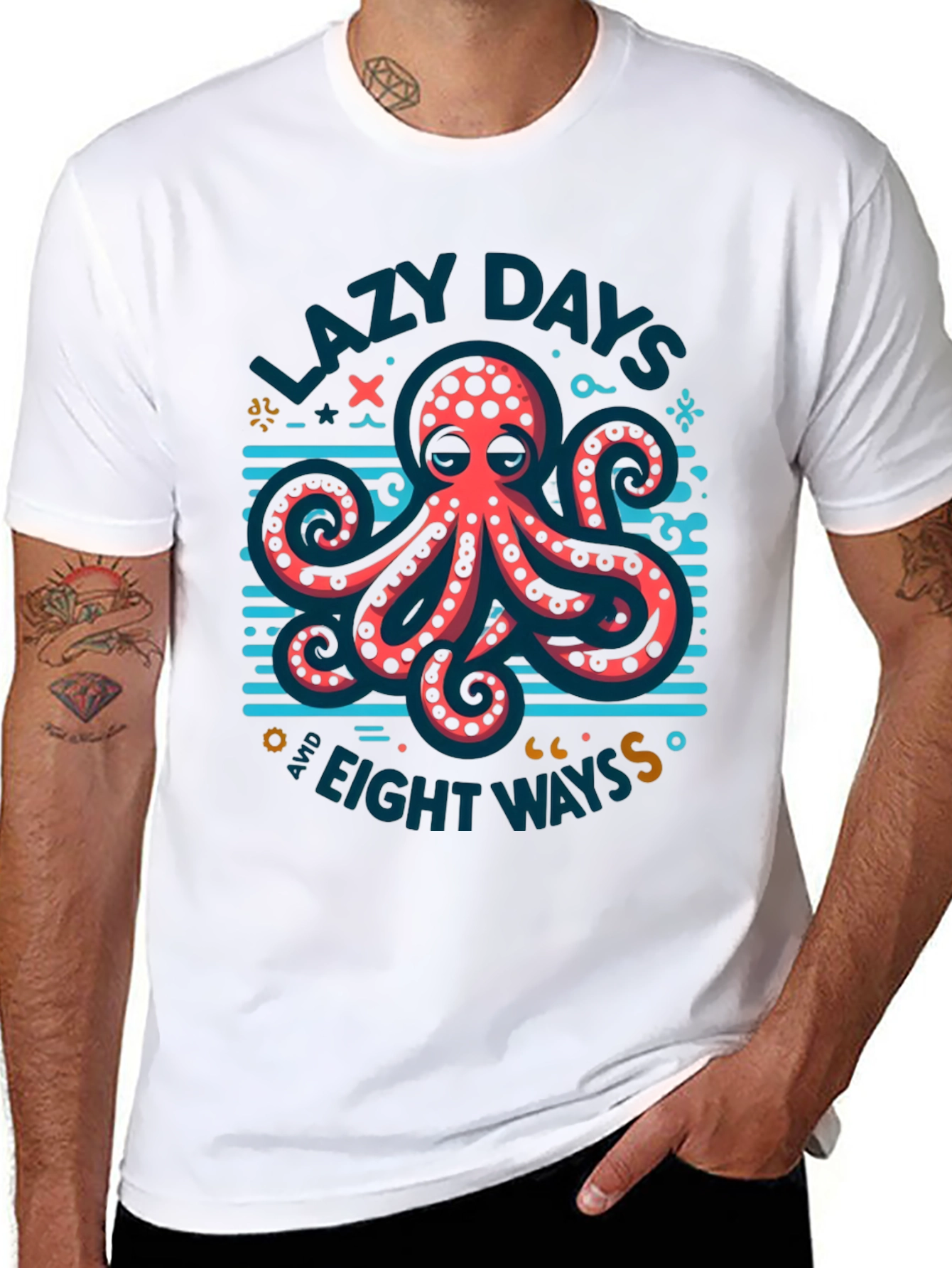 Lazy Days Octopus T-Shirt - Eight Ways Graphic Tee
