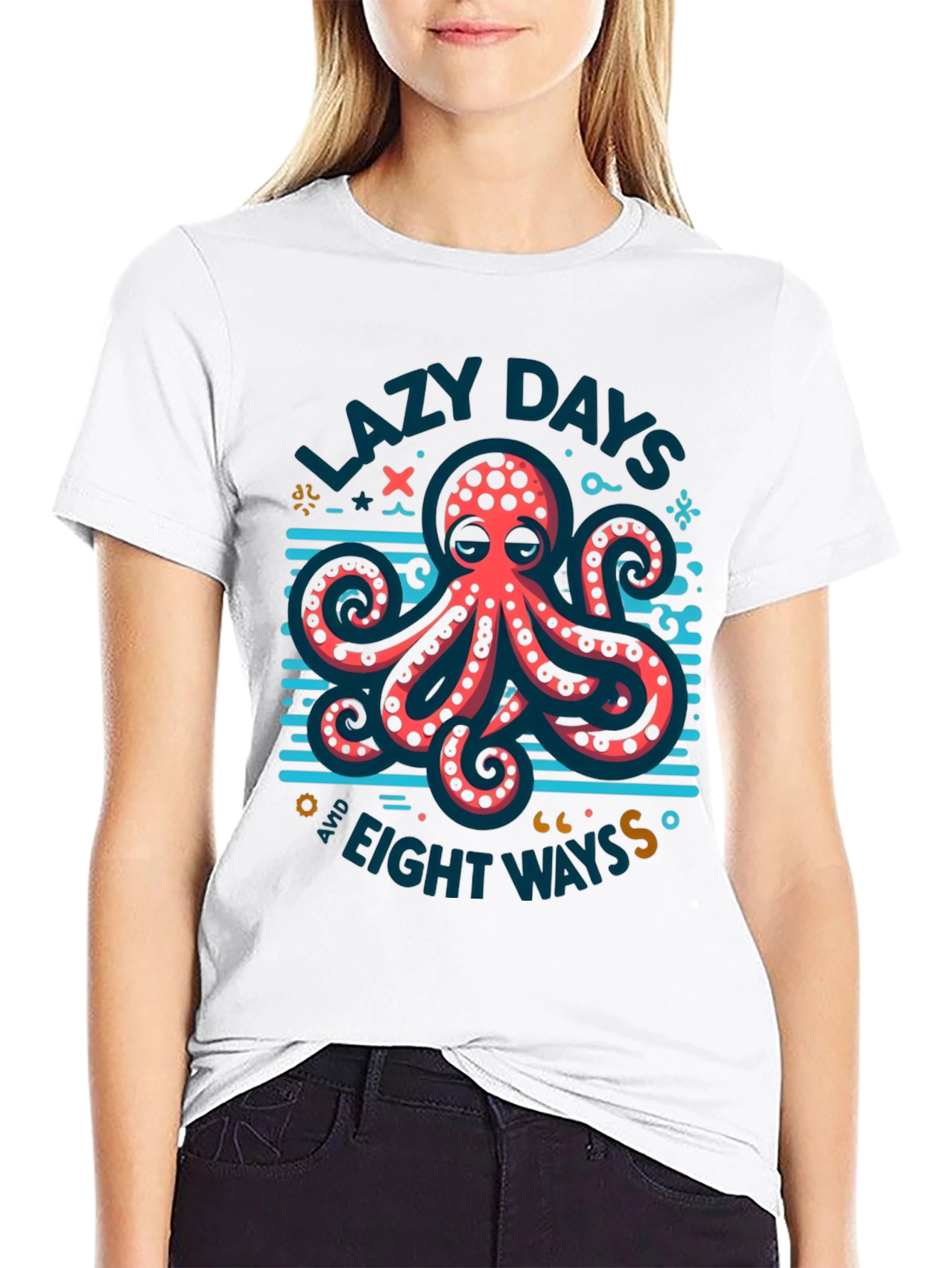 Lazy Days Octopus T-Shirt - Eight Ways Graphic Tee
