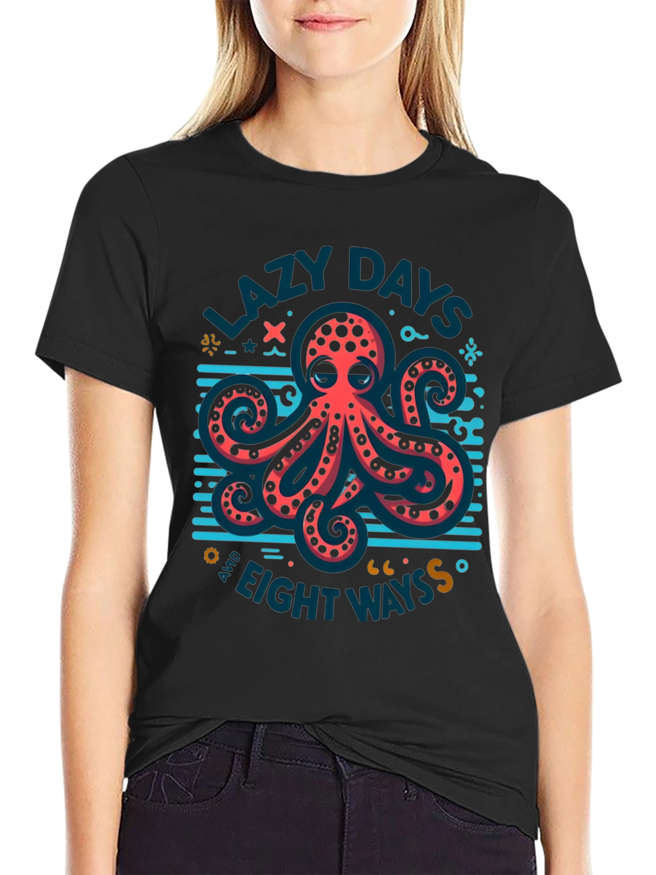 Lazy Days Octopus T-Shirt - Eight Ways Graphic Tee