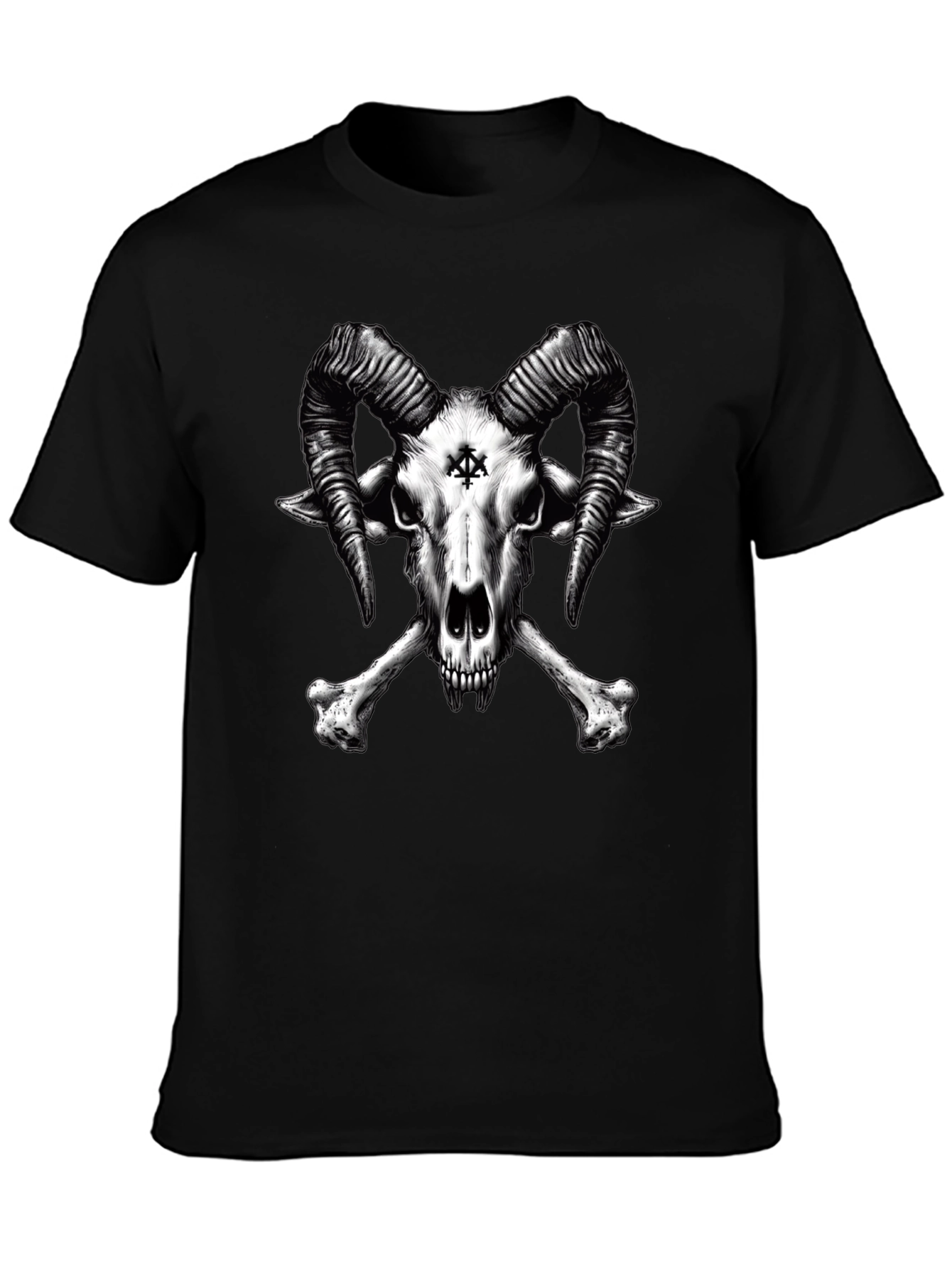 Baphomet Skull T-Shirt - Gothic Satanic Tee