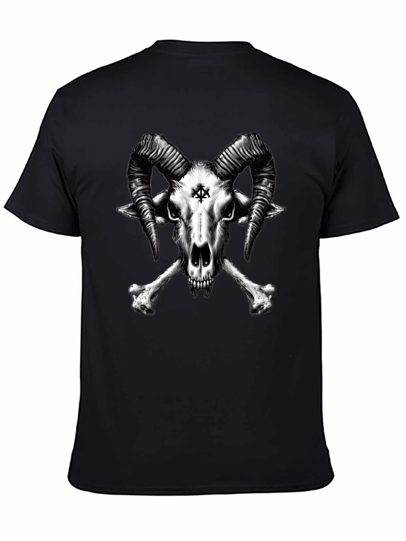 Baphomet Skull T-Shirt - Gothic Satanic Tee