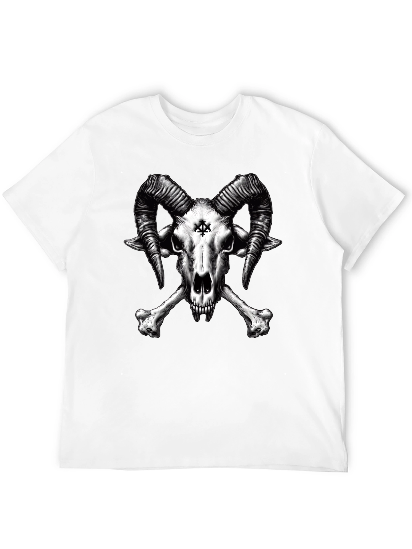 Baphomet Skull T-Shirt - Gothic Satanic Tee