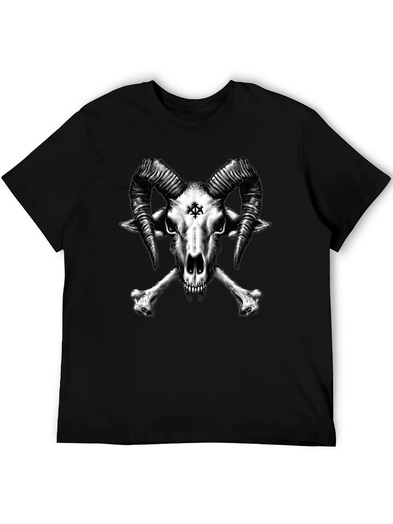 Baphomet Skull T-Shirt - Gothic Satanic Tee
