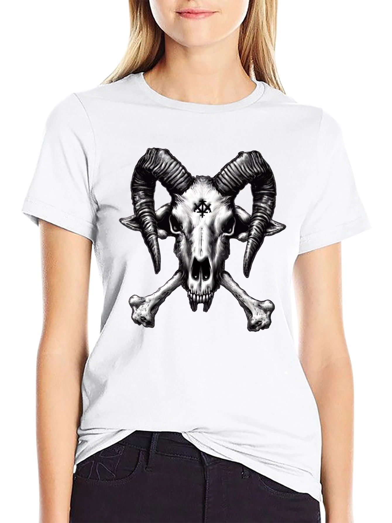 Baphomet Skull T-Shirt - Gothic Satanic Tee