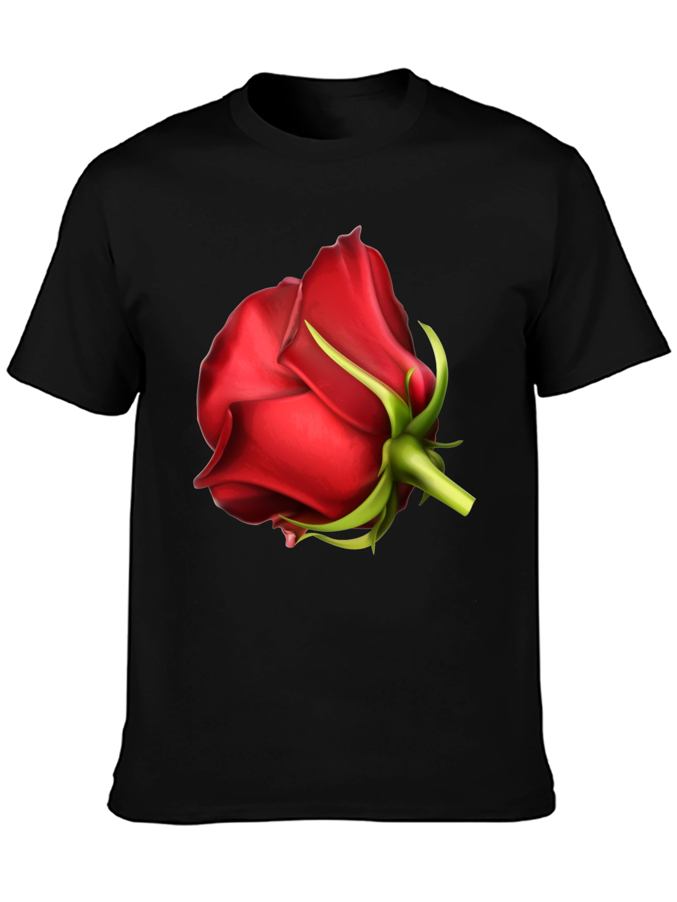 Red Rose Graphic Tee - Black Unisex T-Shirt