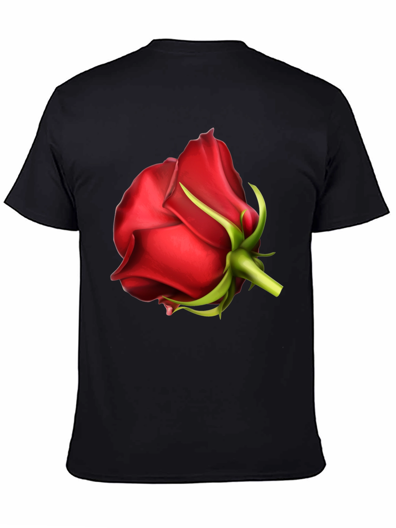 Red Rose Graphic Tee - Black Unisex T-Shirt