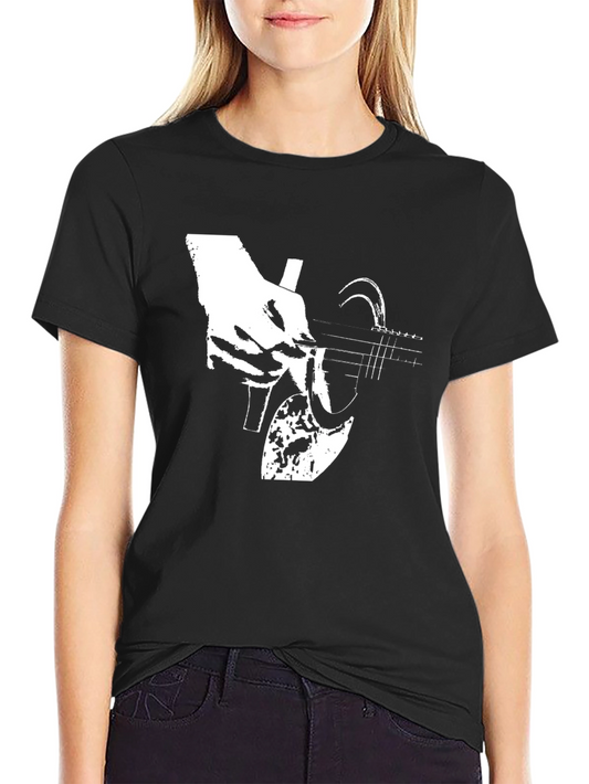 Guitar Player Graphic Tee - Black Casual Shirt