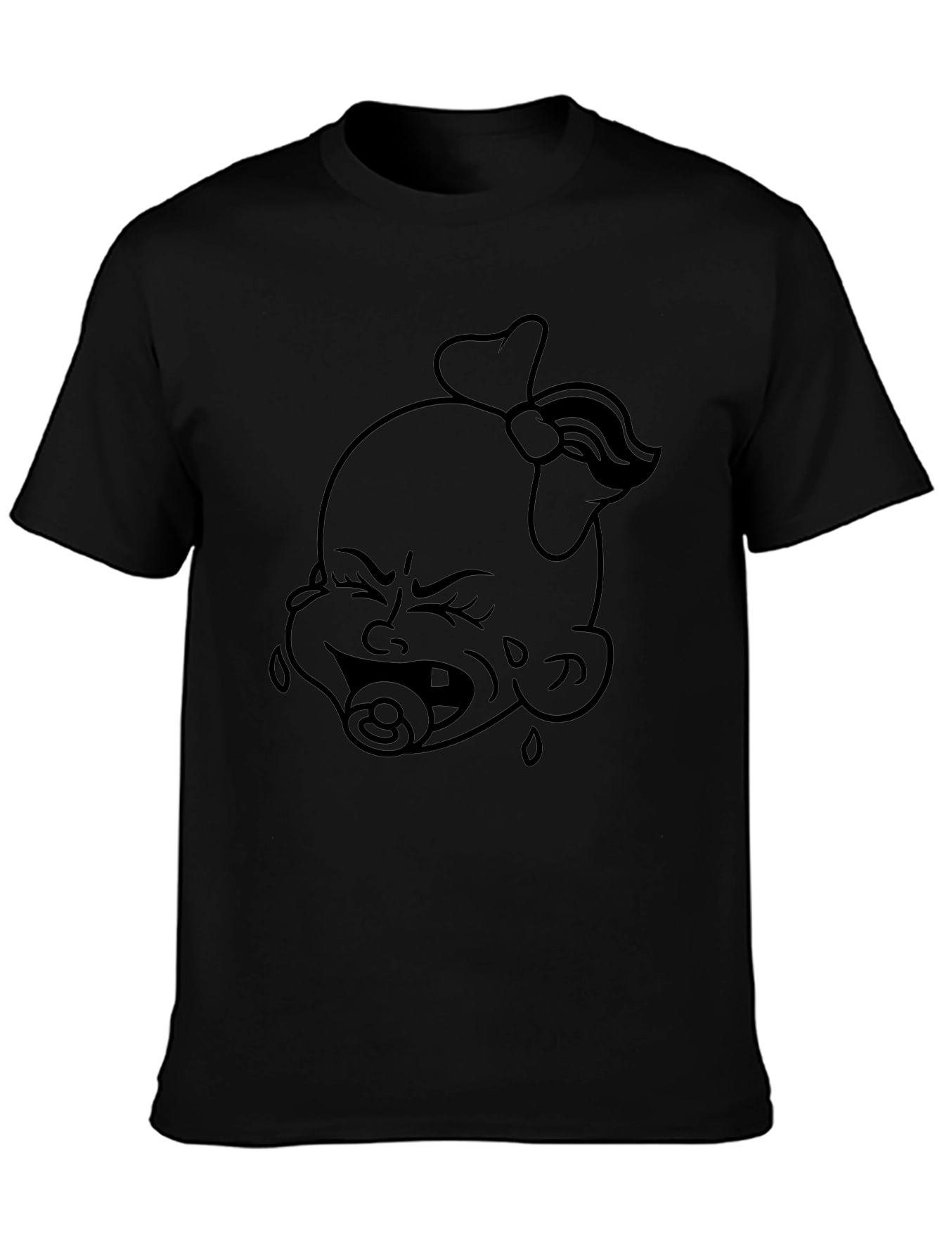 Funny Crying Baby Graphic Tee - Black Unisex T-Shirt