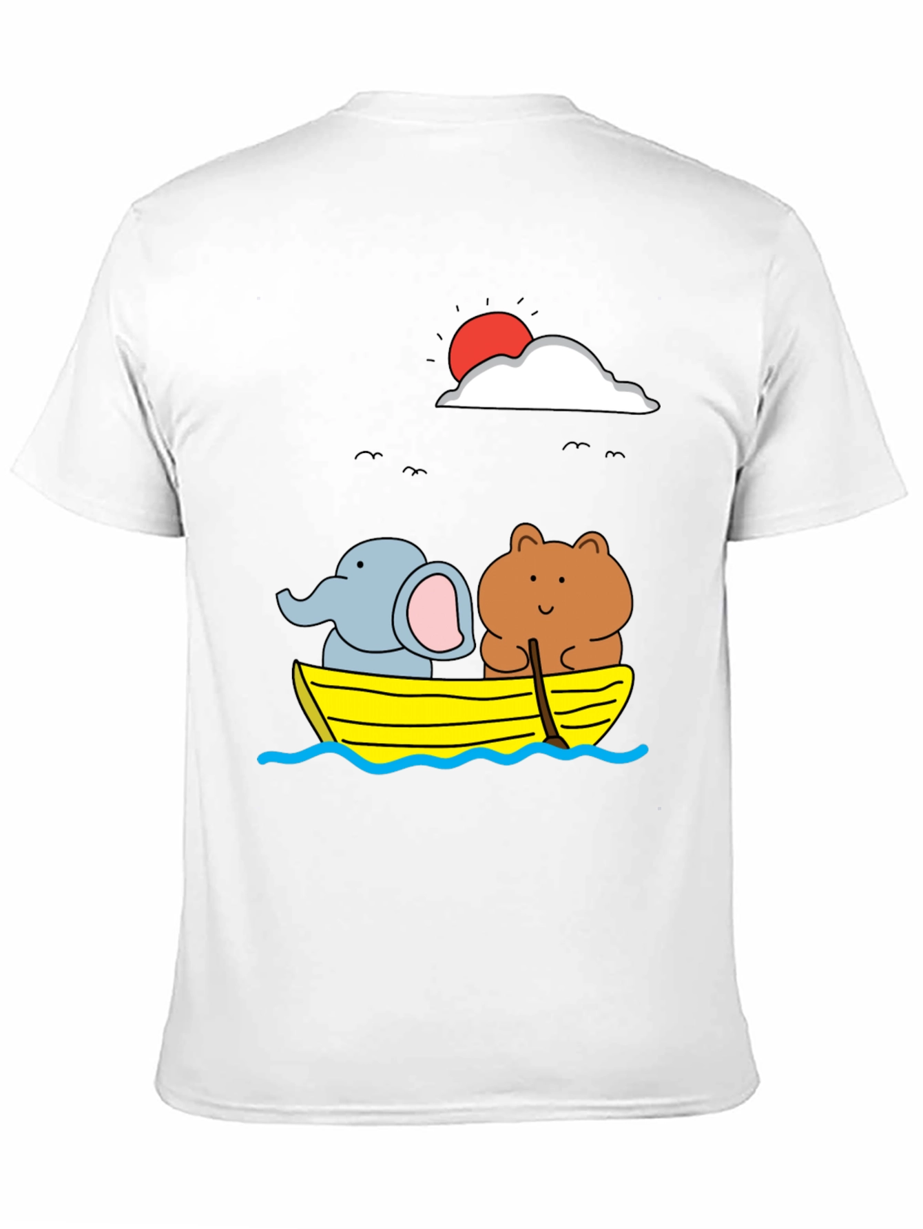 Cute Animals on Boat Graphic T-Shirt