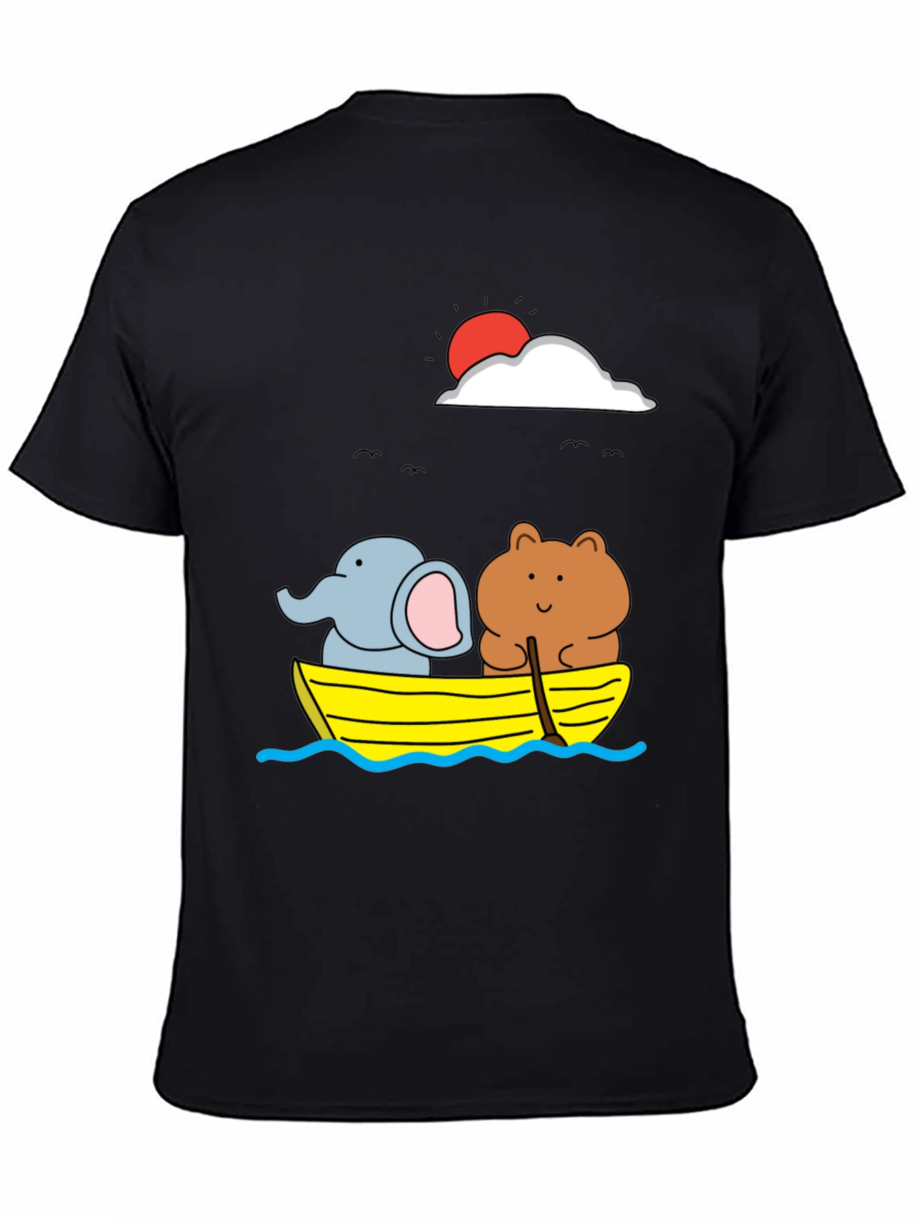Cute Animals on Boat Graphic T-Shirt