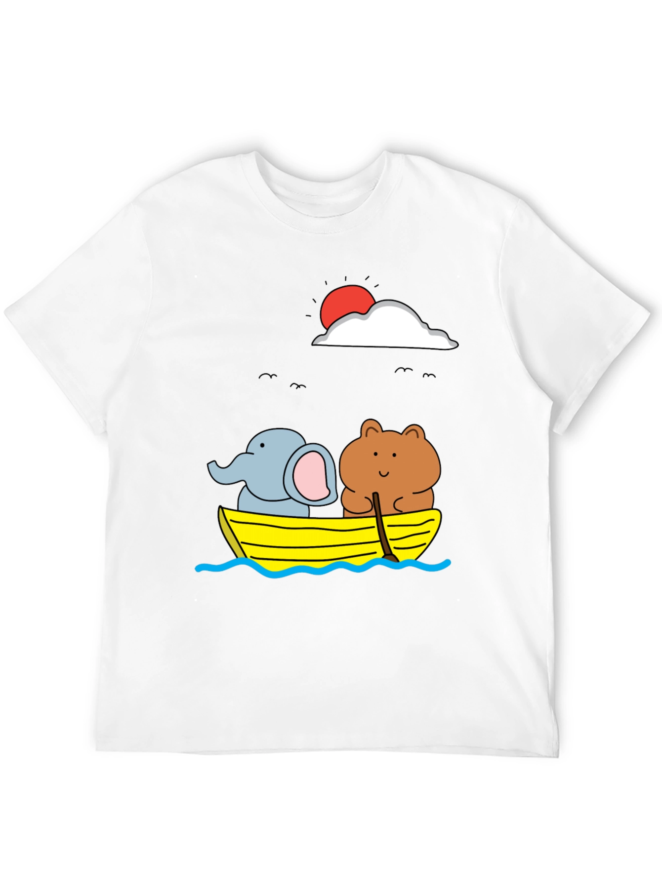 Cute Animals on Boat Graphic T-Shirt