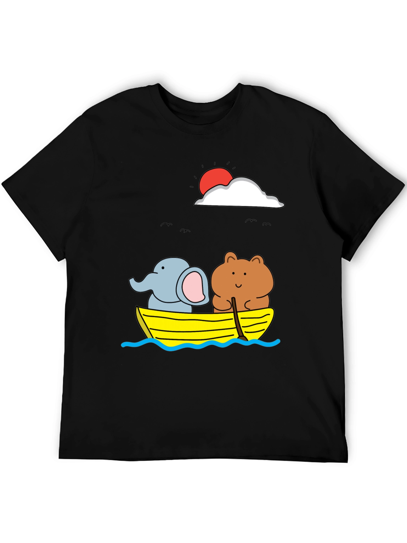 Cute Animals on Boat Graphic T-Shirt