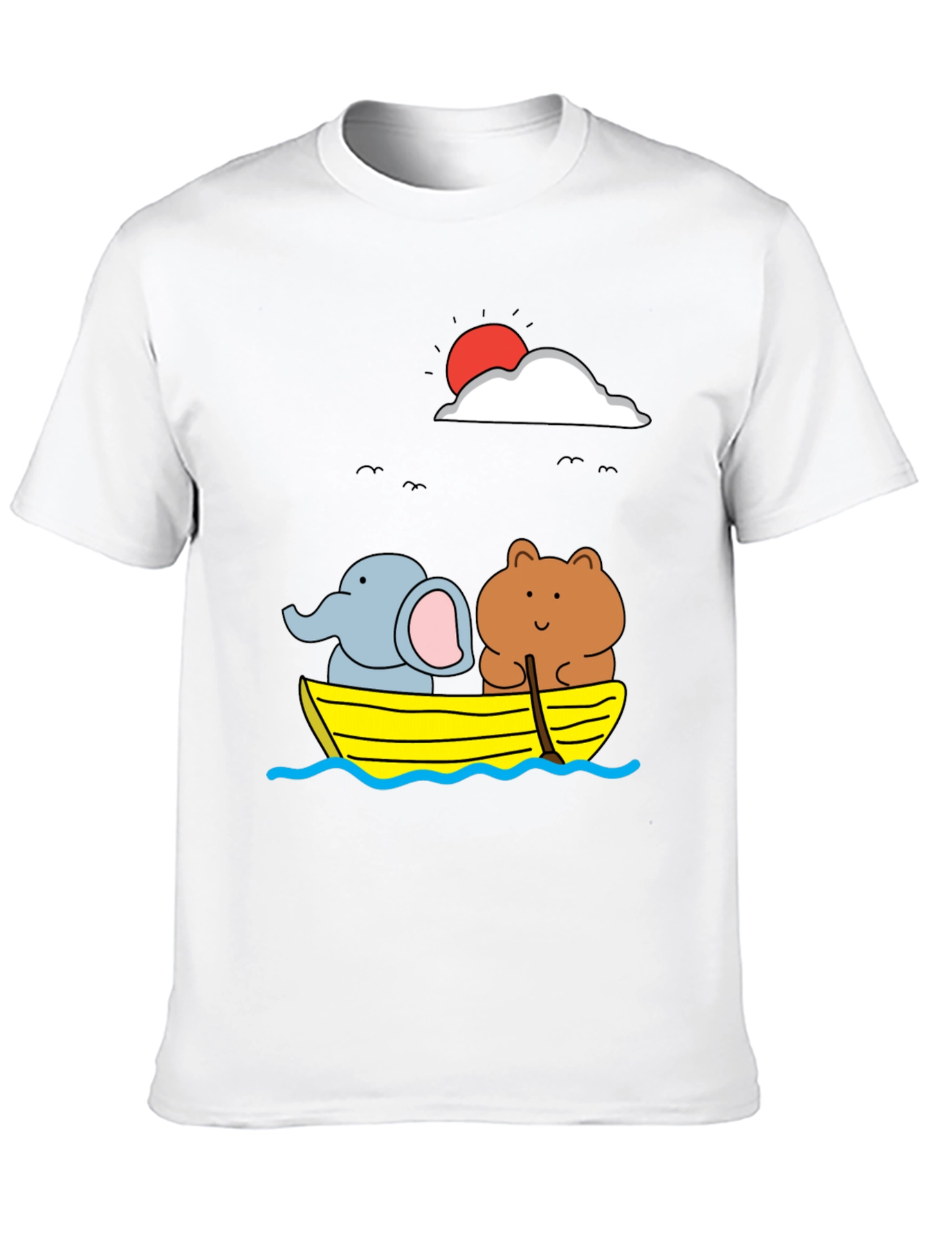 Cute Animals on Boat Graphic T-Shirt