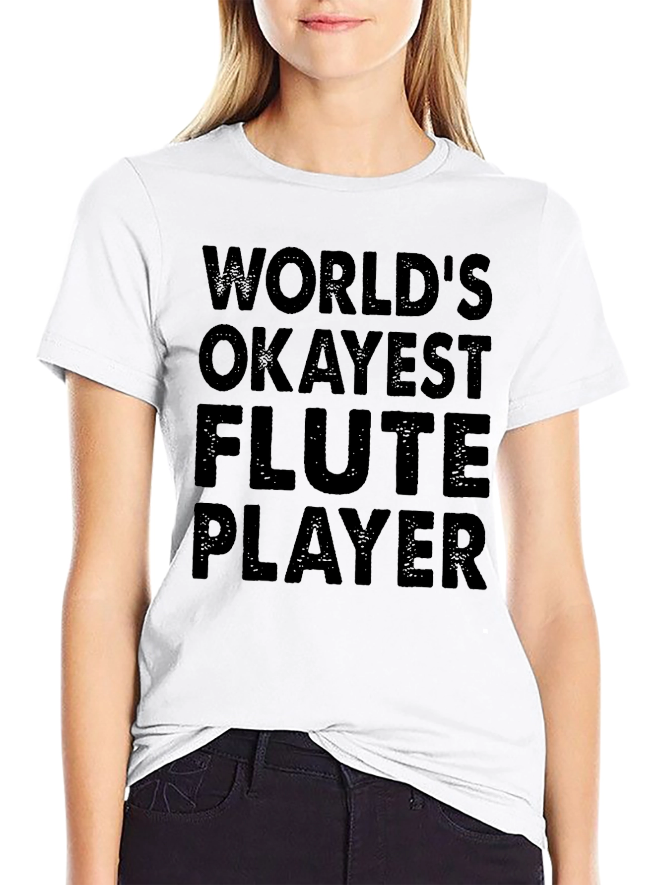 Worlds Okayest Flute Player - Graphic T-Shirt