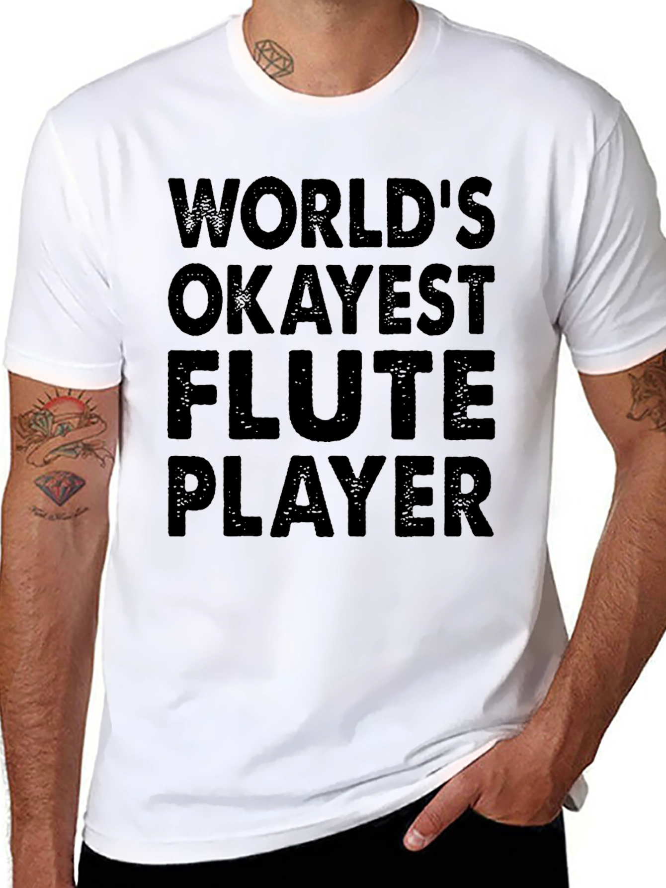 Worlds Okayest Flute Player - Graphic T-Shirt