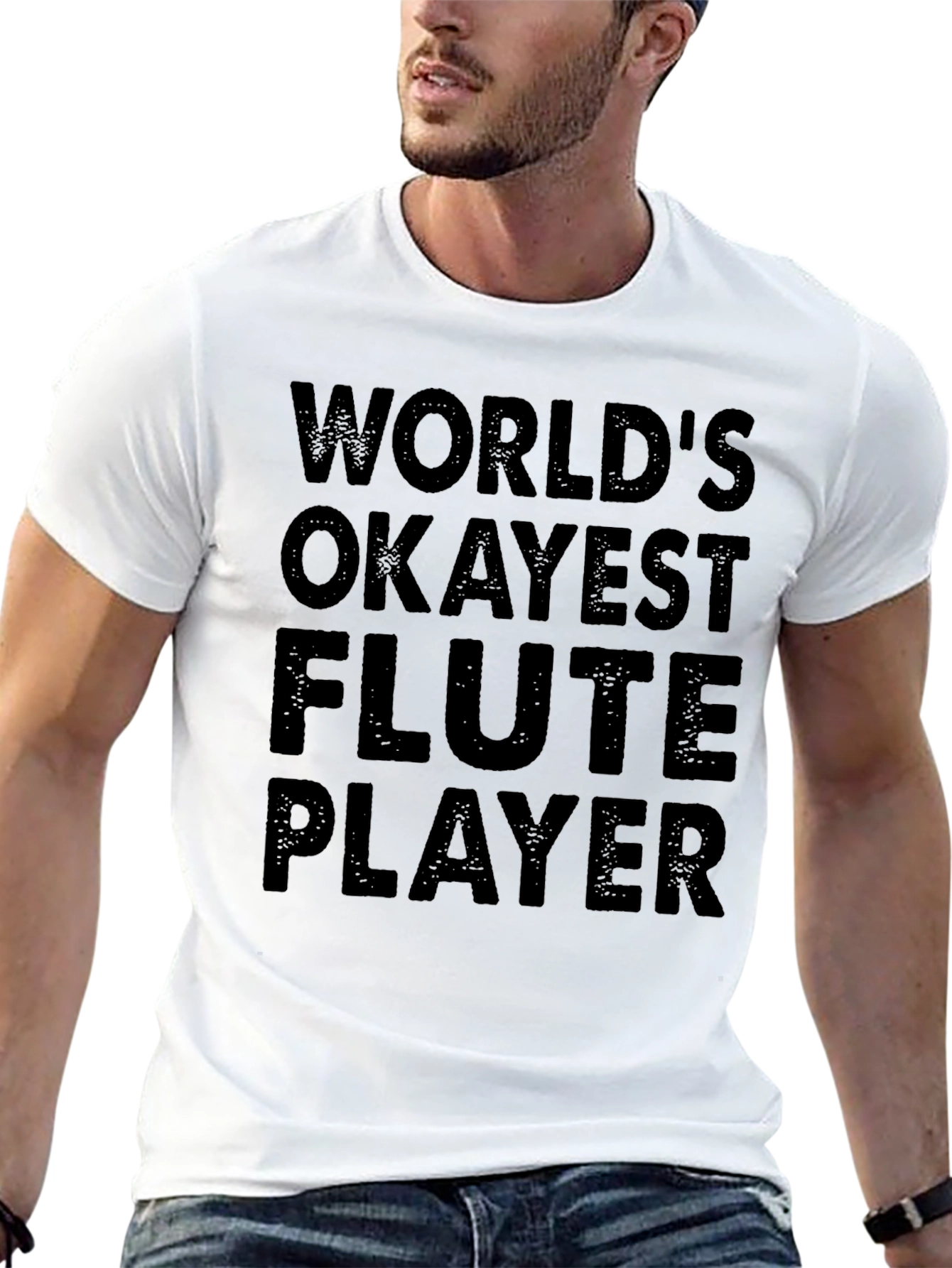 Worlds Okayest Flute Player - Graphic T-Shirt