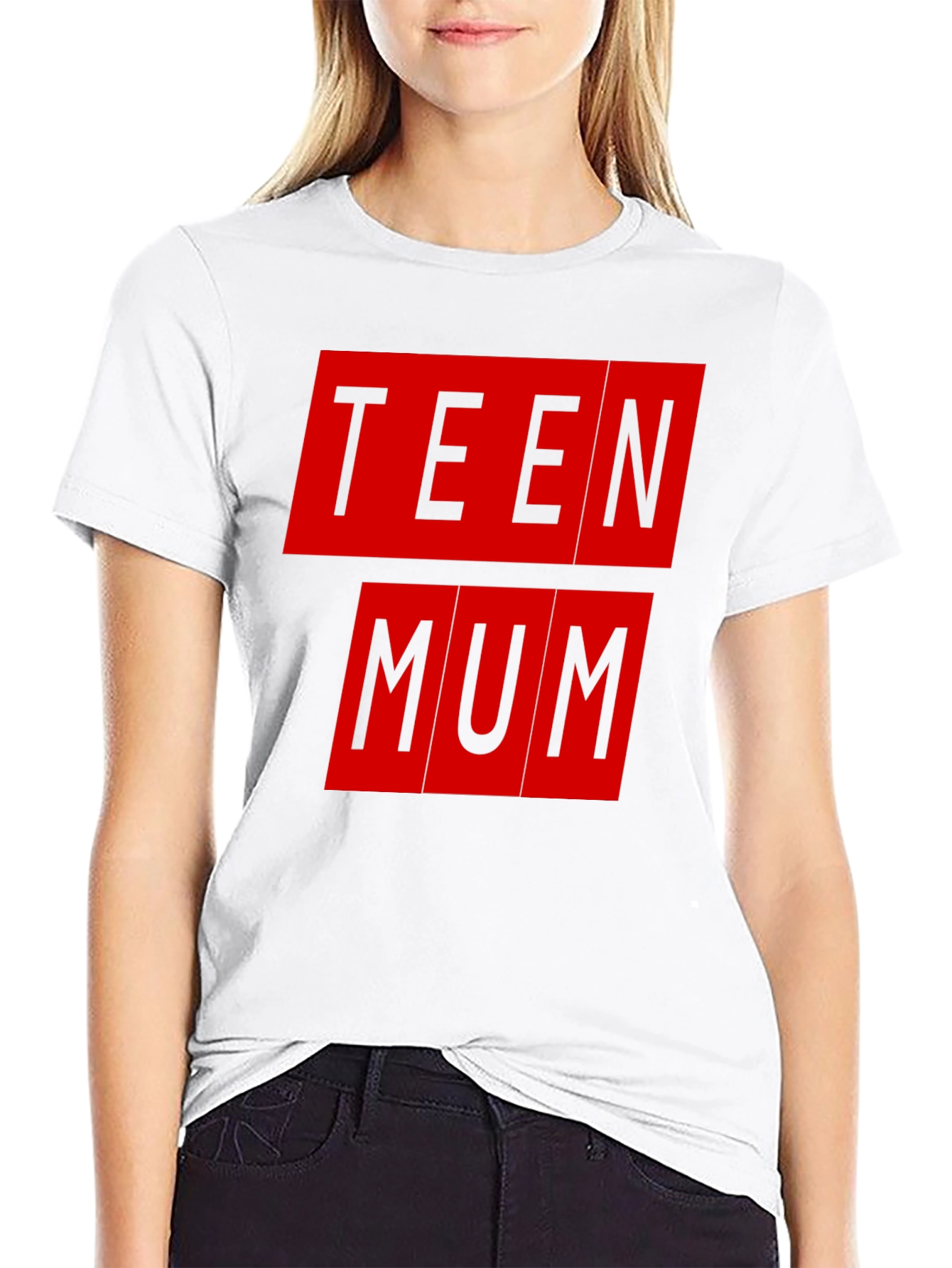 Teen Mum Graphic Tee - Black