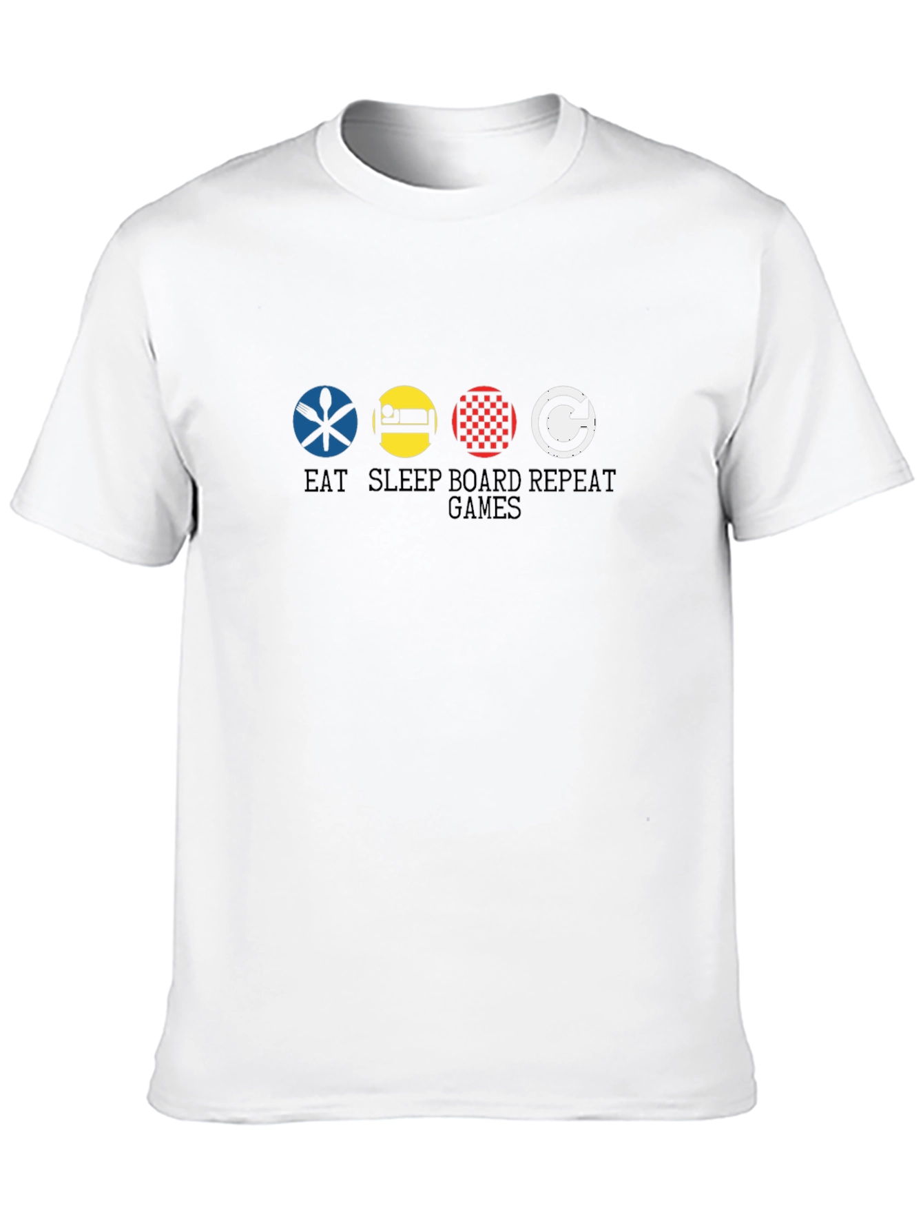 Eat Sleep Board Games Repeat Black T-Shirt