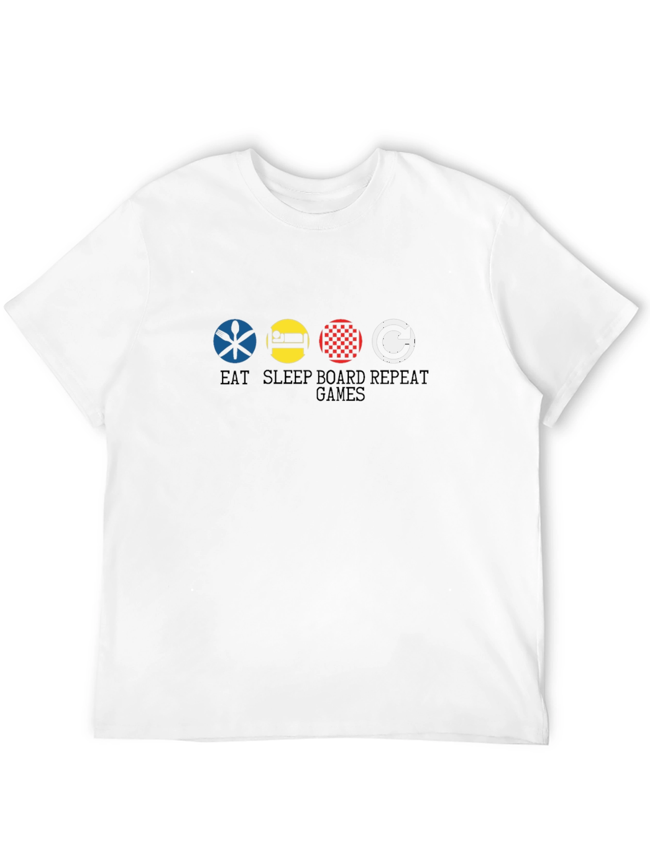 Eat Sleep Board Games Repeat Black T-Shirt
