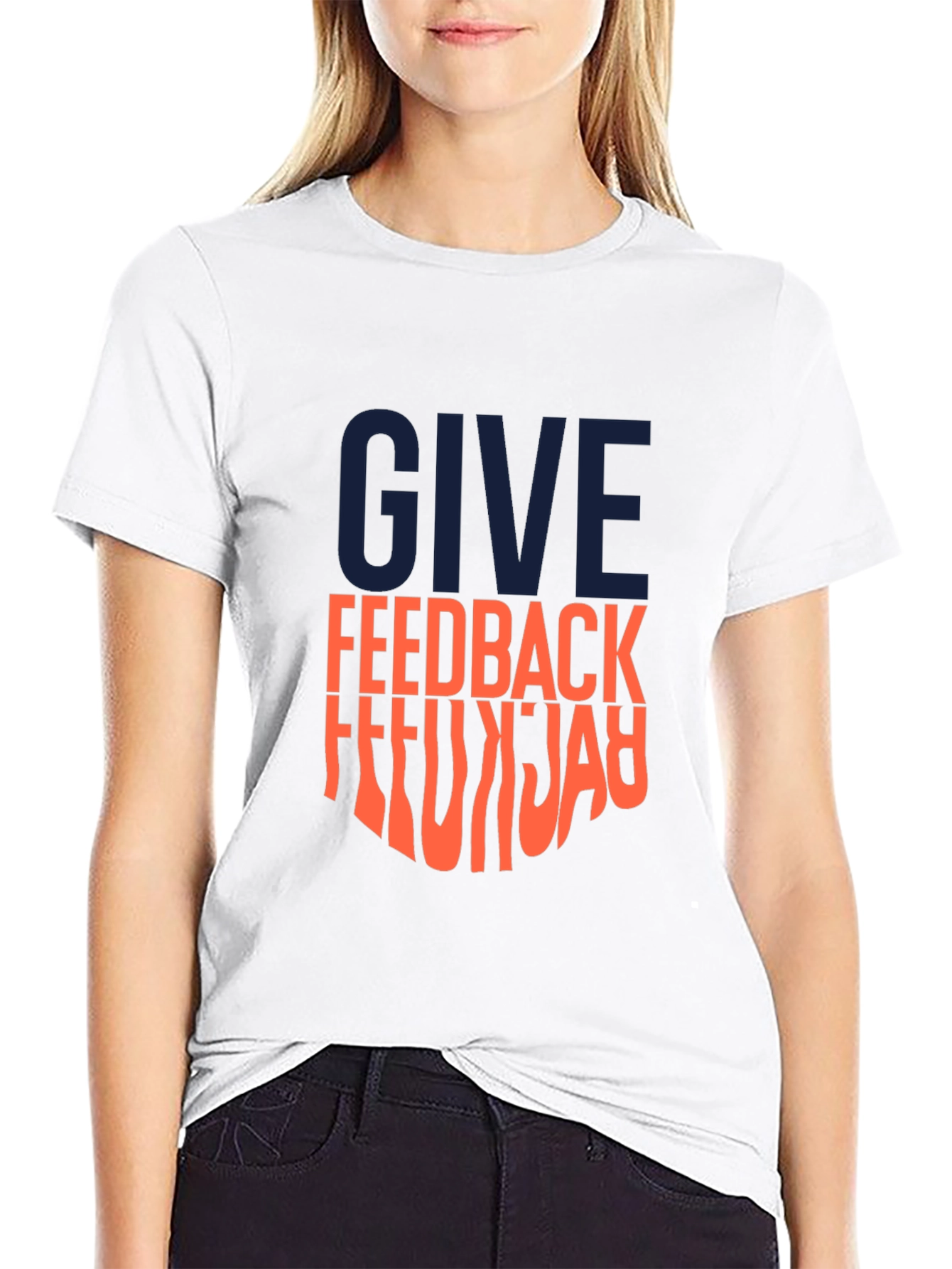 Give Feedback Mens Black Graphic Tee