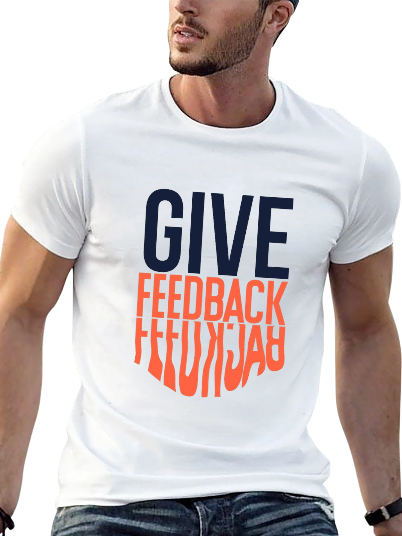 Give Feedback Mens Black Graphic Tee
