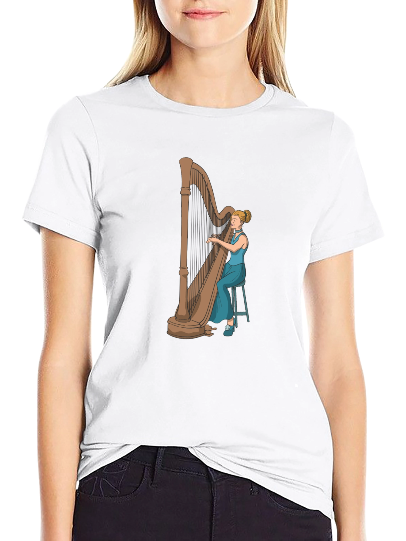 Harpist Graphic Tee - Musician T-Shirt