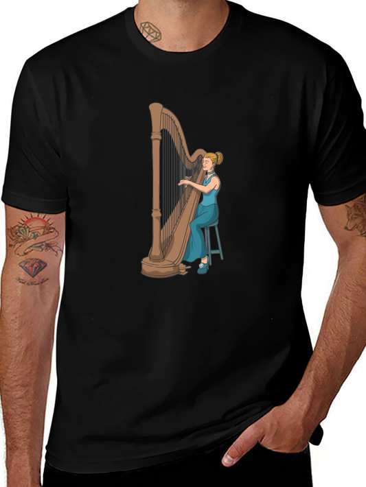 Harpist Graphic Tee - Musician T-Shirt