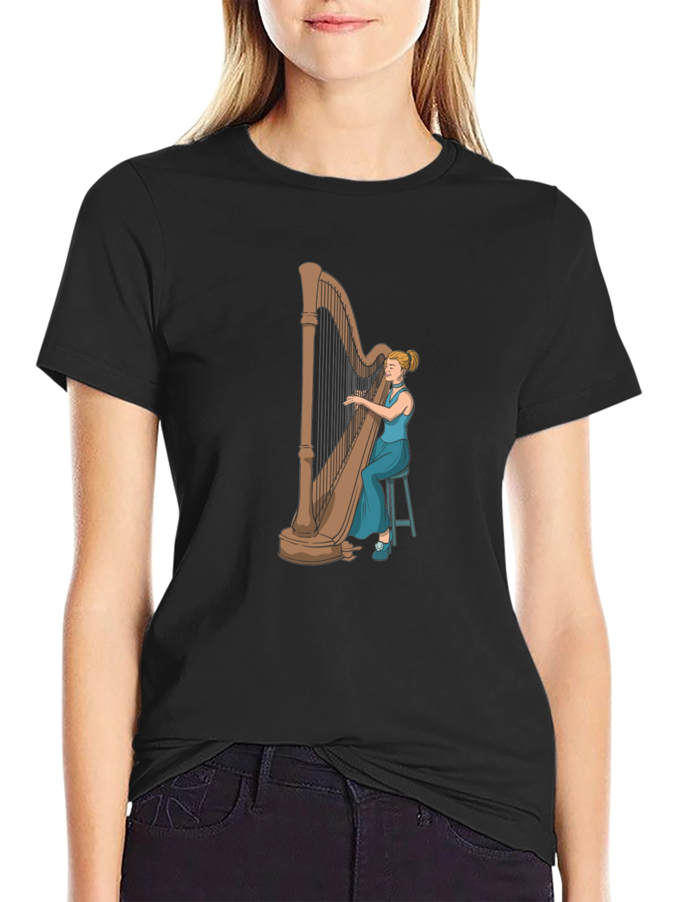 Harpist Graphic Tee - Musician T-Shirt