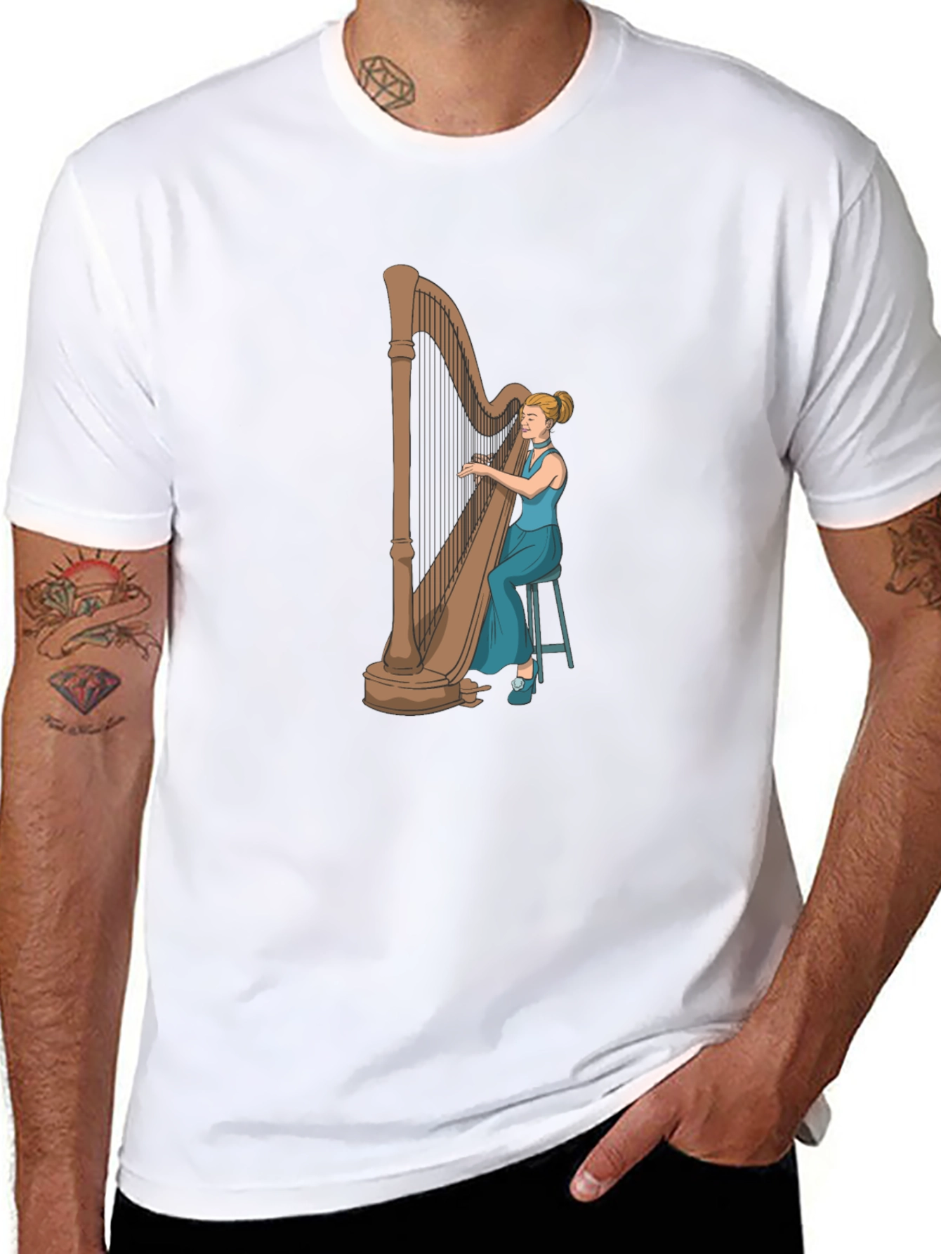 Harpist Graphic Tee - Musician T-Shirt