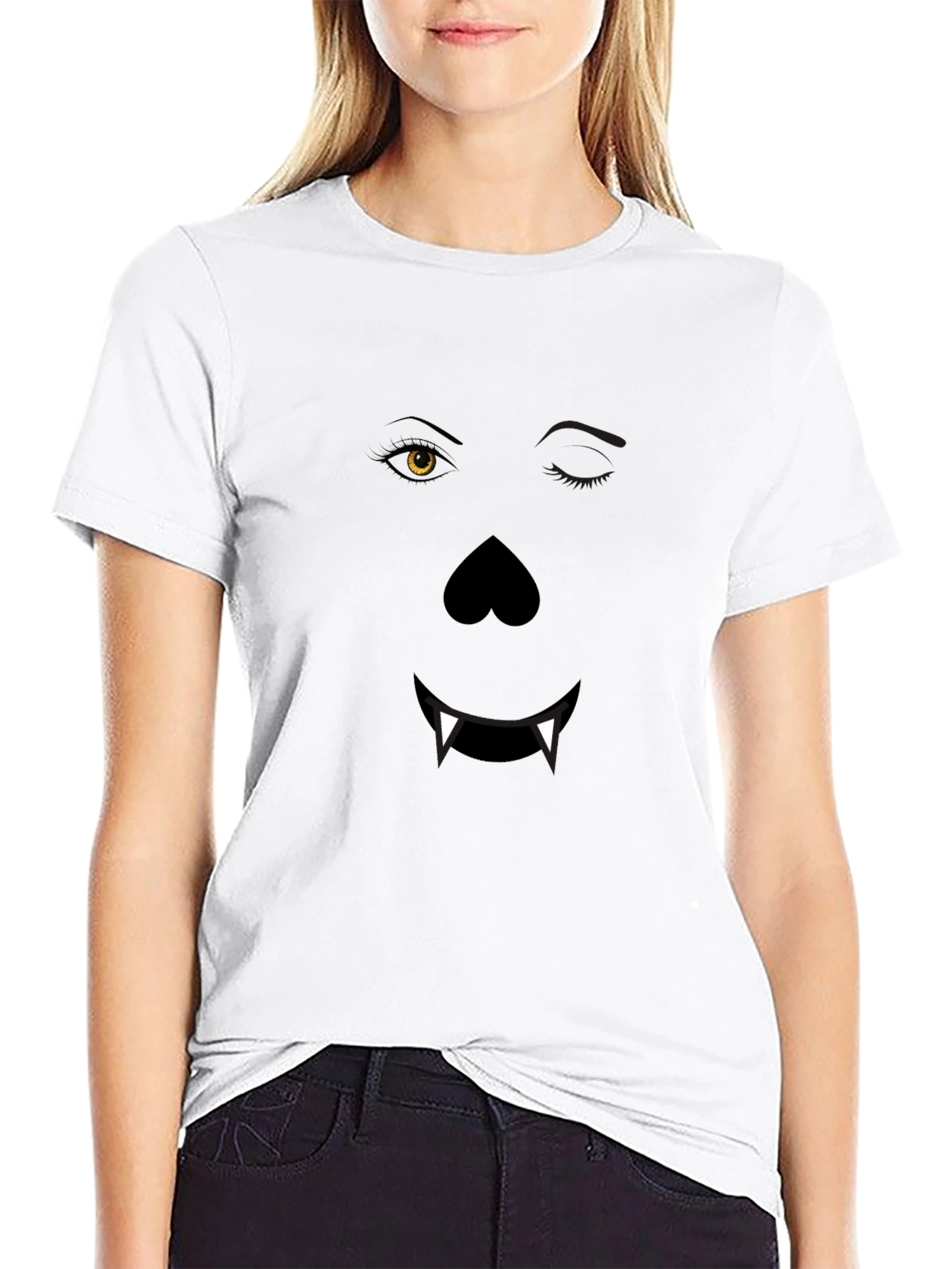 Winking Vampire Graphic Tee - Halloween Ready!