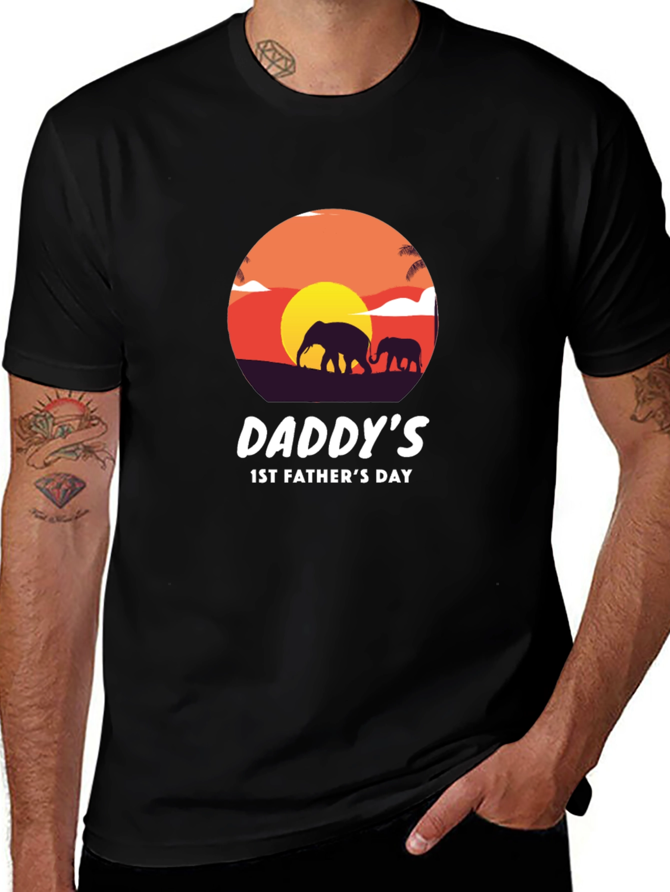 Daddys 1st Fathers Day Elephant T-Shirt