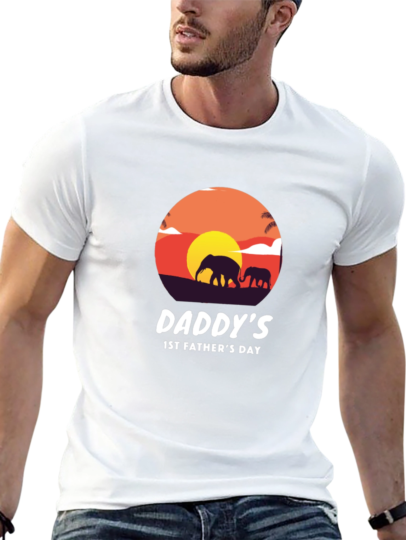 Daddys 1st Fathers Day Elephant T-Shirt