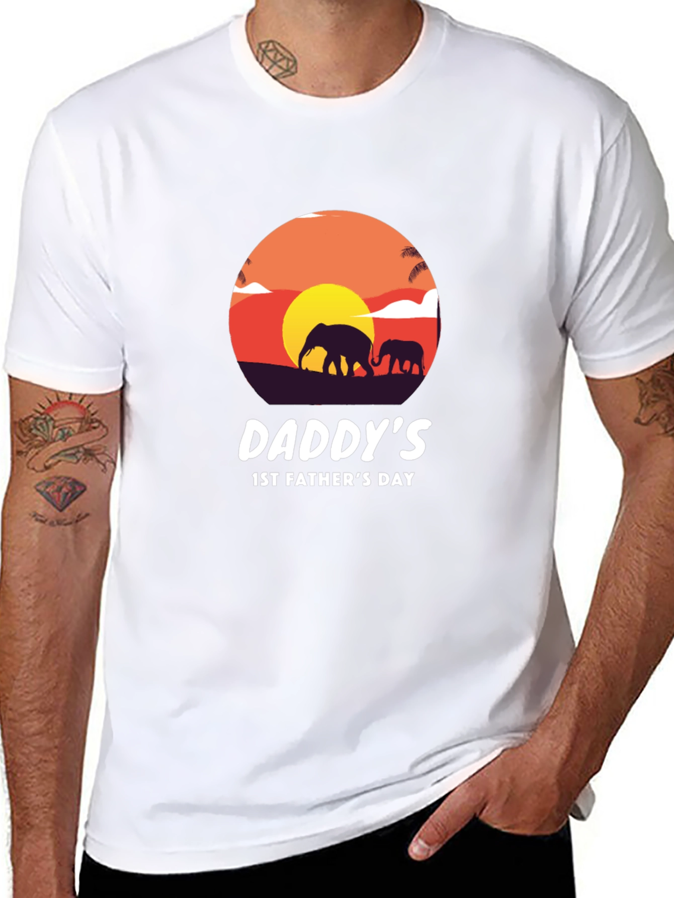Daddys 1st Fathers Day Elephant T-Shirt